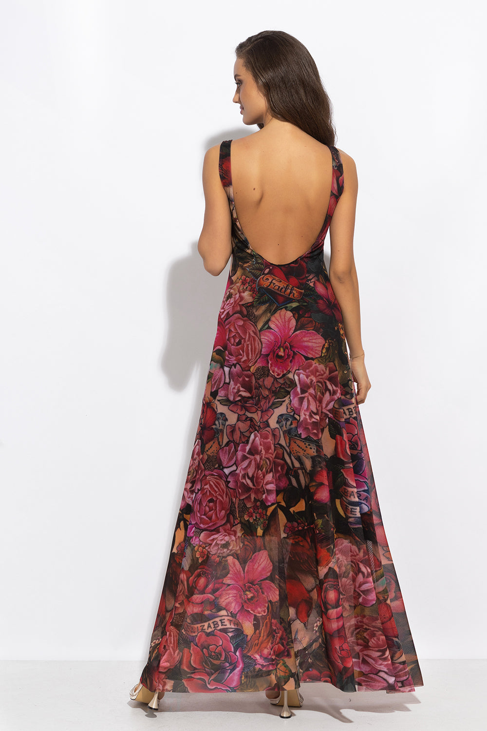 BACKLESS LONG DRESS - TATTOO STAR