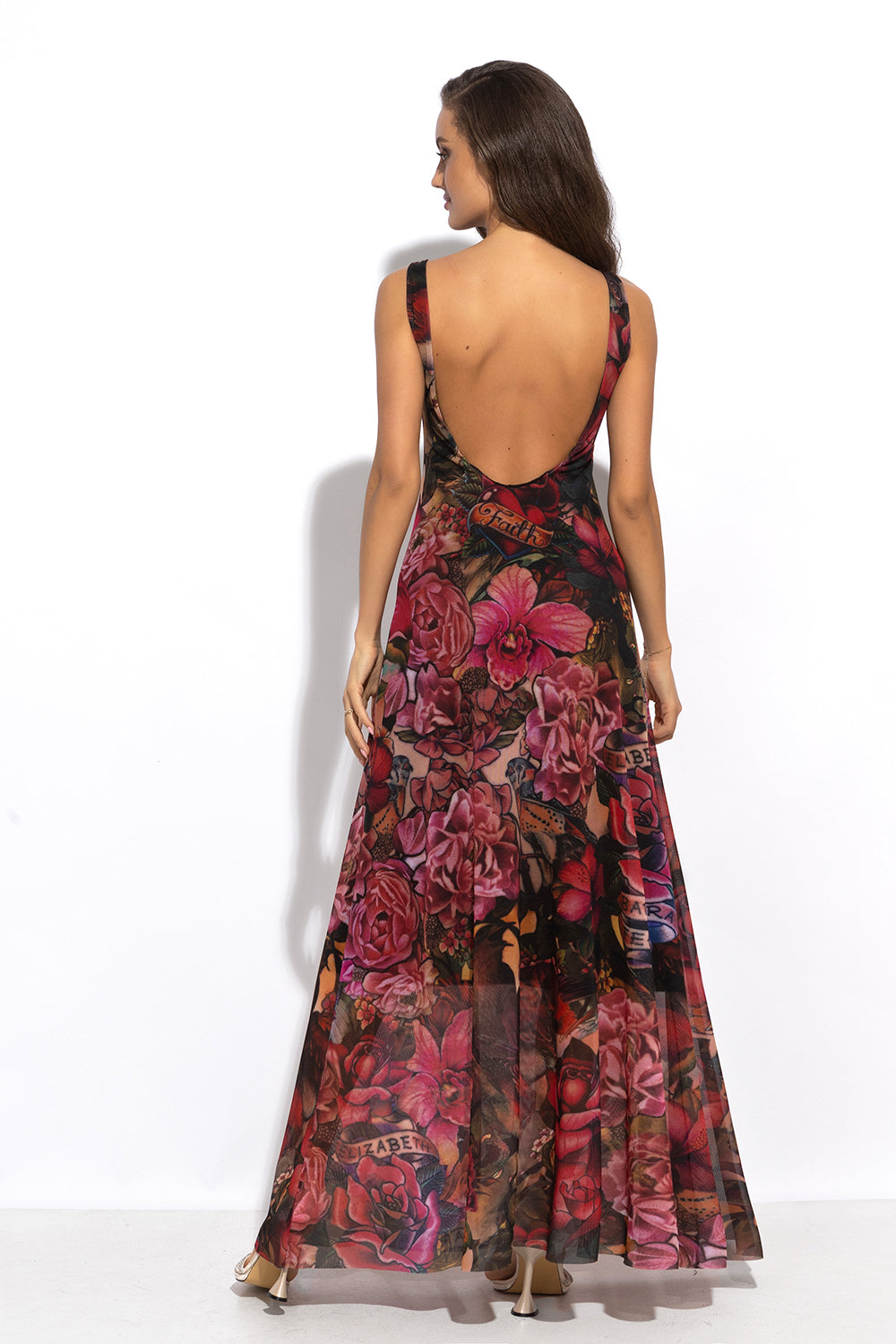 BACKLESS LONG DRESS - TATTOO STAR