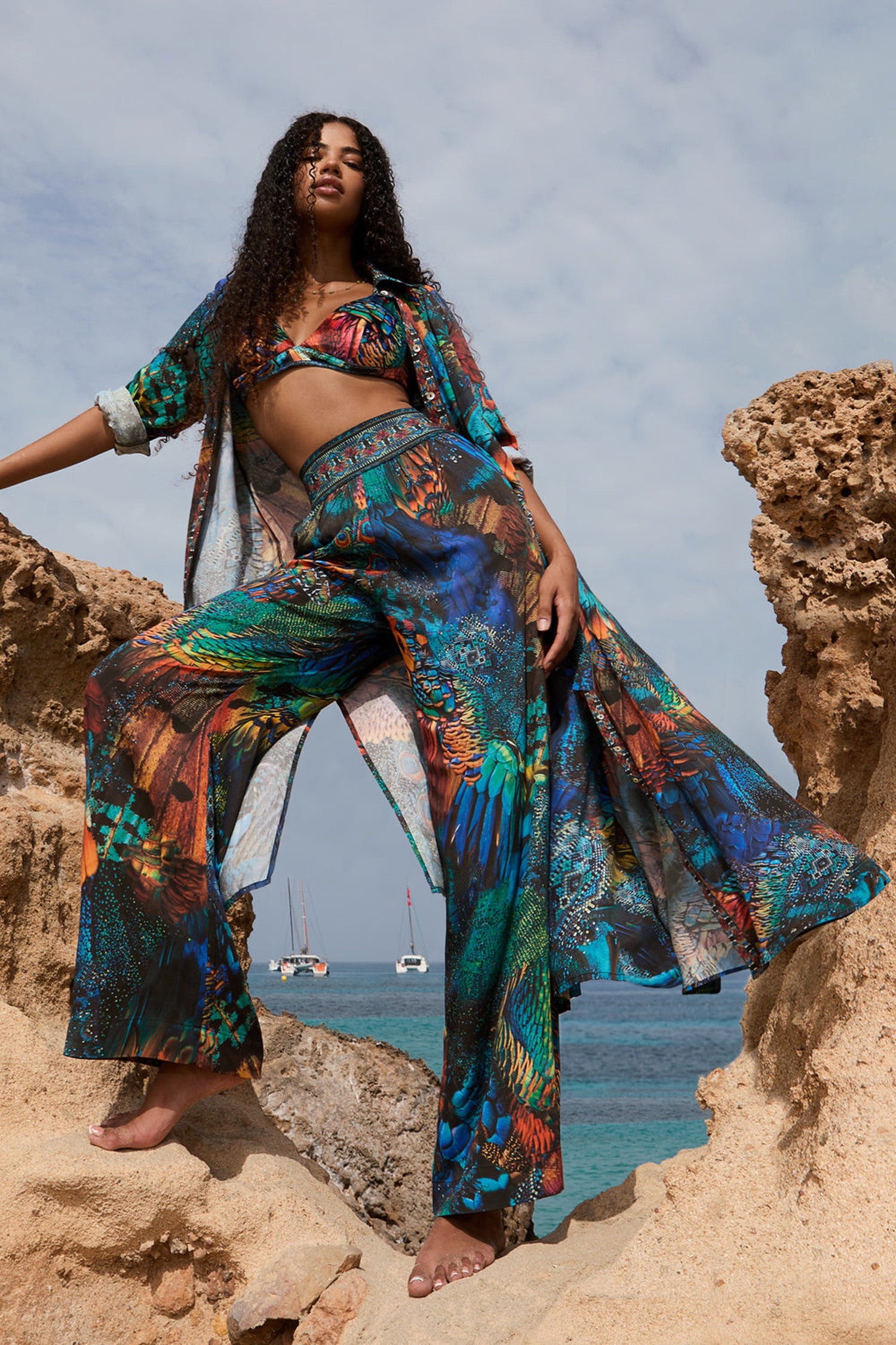 PANTALON EN VISCOSE LÂCHE - AMAZONIA