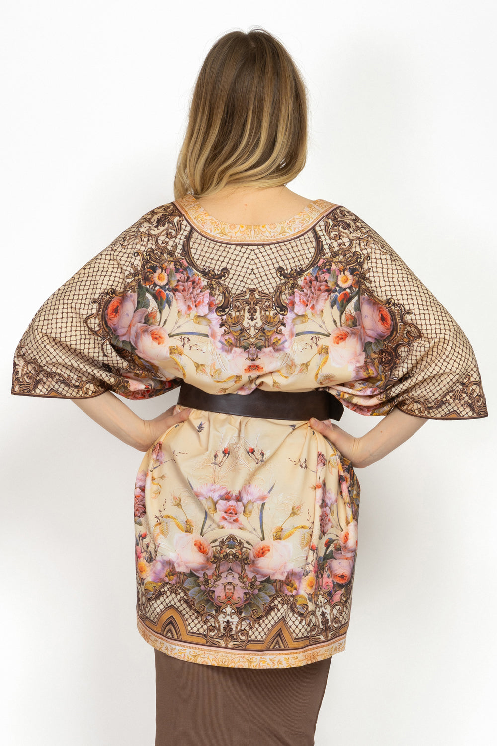 Cardigan en éponge française - Fleurs baroques