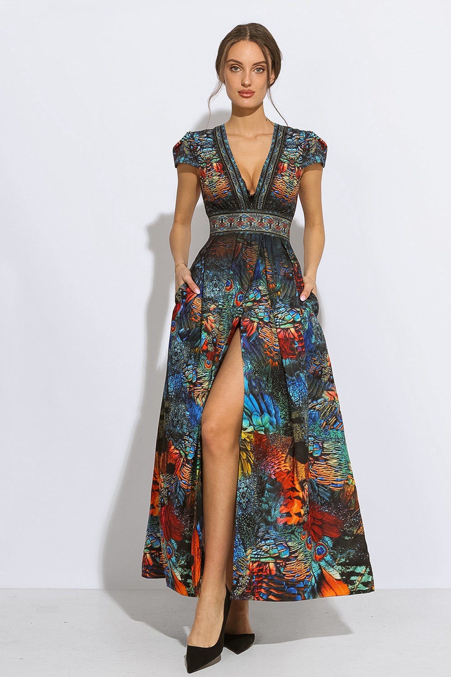ROBE LONGUE TAILLE EMPIRE GRACIA LIN EN LIN - AMAZONIA