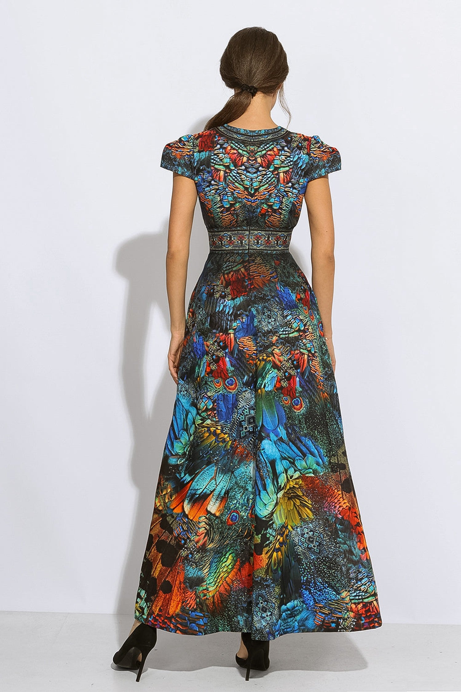 EMPIRE WAIST MAXI DRESS WITH LINEN FEEL - AMAZONIA JIORO ДЪЛГА РОКЛЯ С УСЕЩАНЕ ЗА ЛЕН - AMAZONIA JIORO