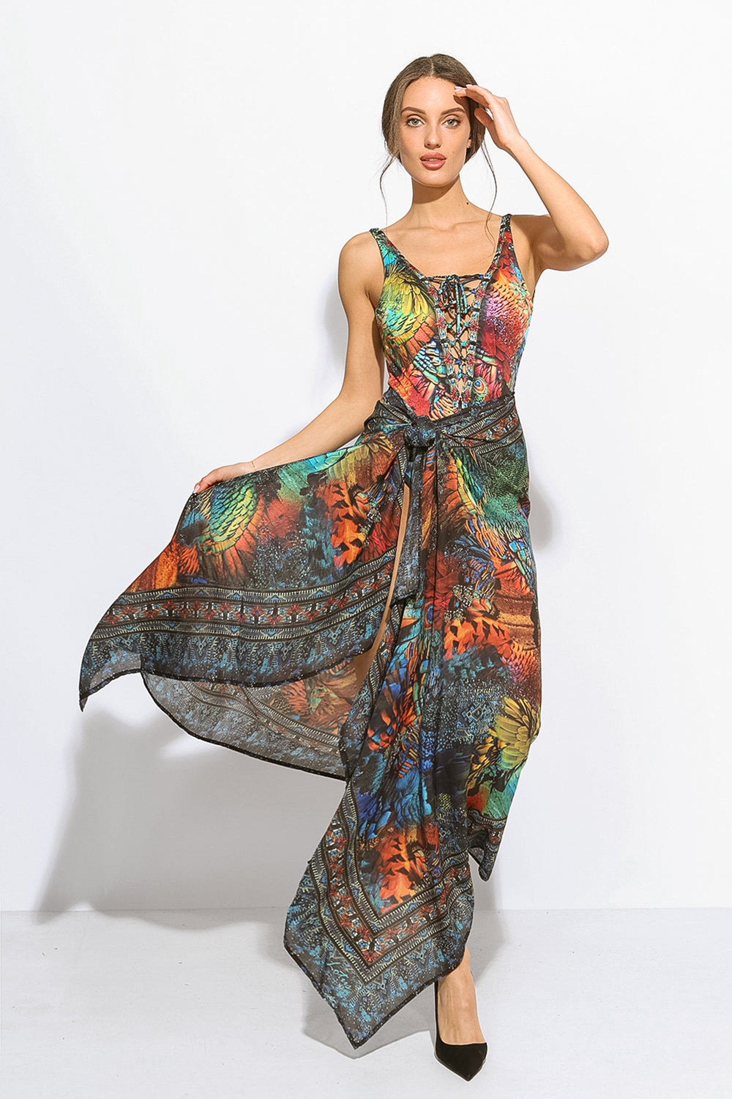 ENSEMBLE DE PAREO ET PETIT FOULARD – AMAZONIA