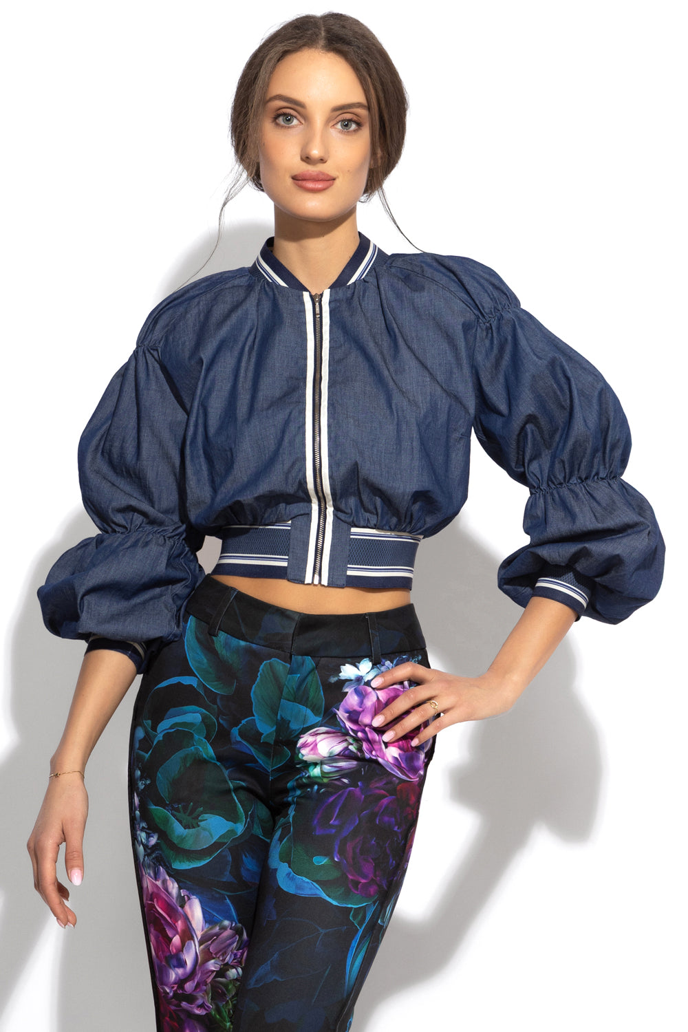 DENIM BOMBER JACKET - ESSENTIALS