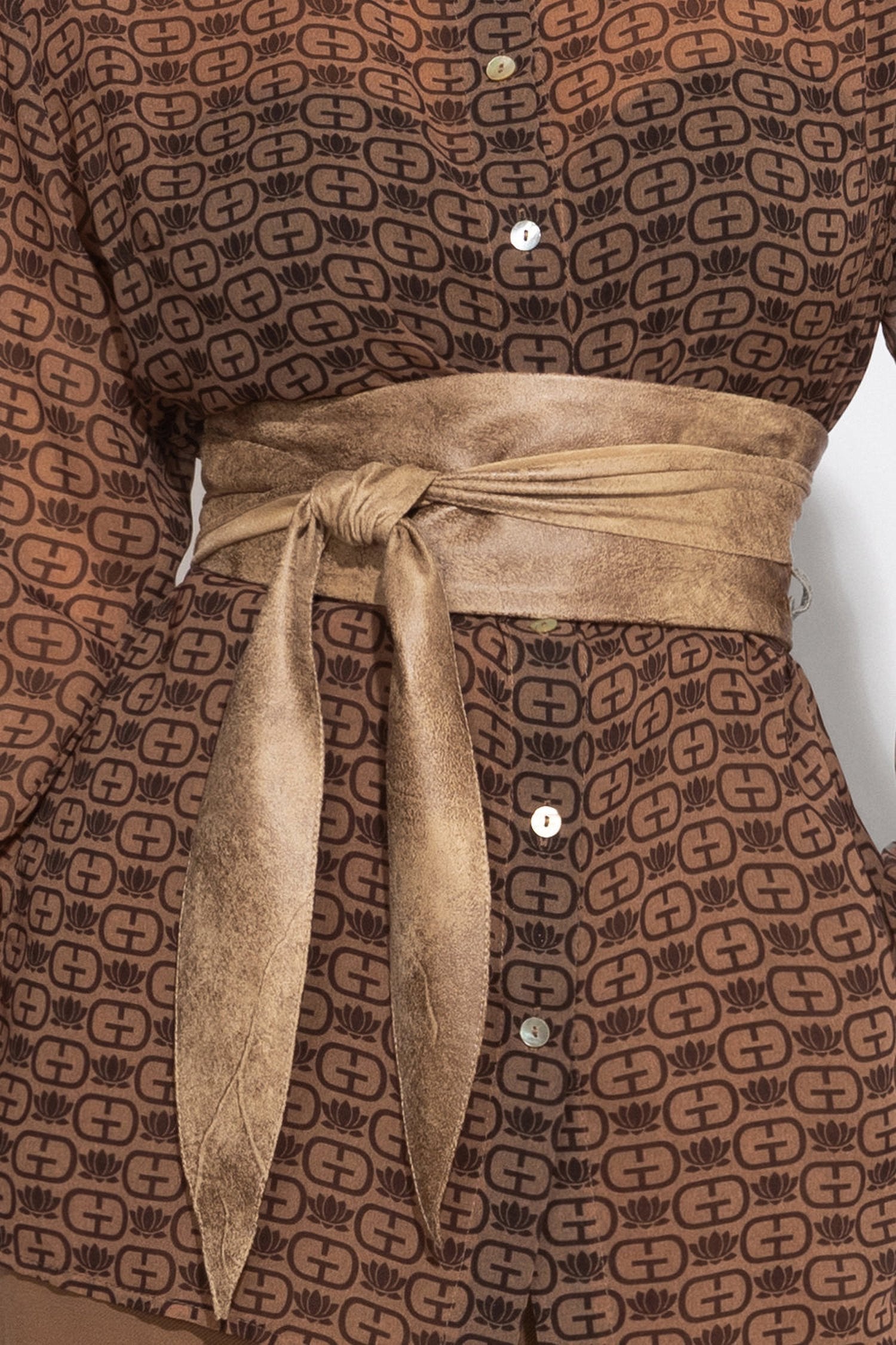 Chemise imprimée à manches longues - logo marron foncé
