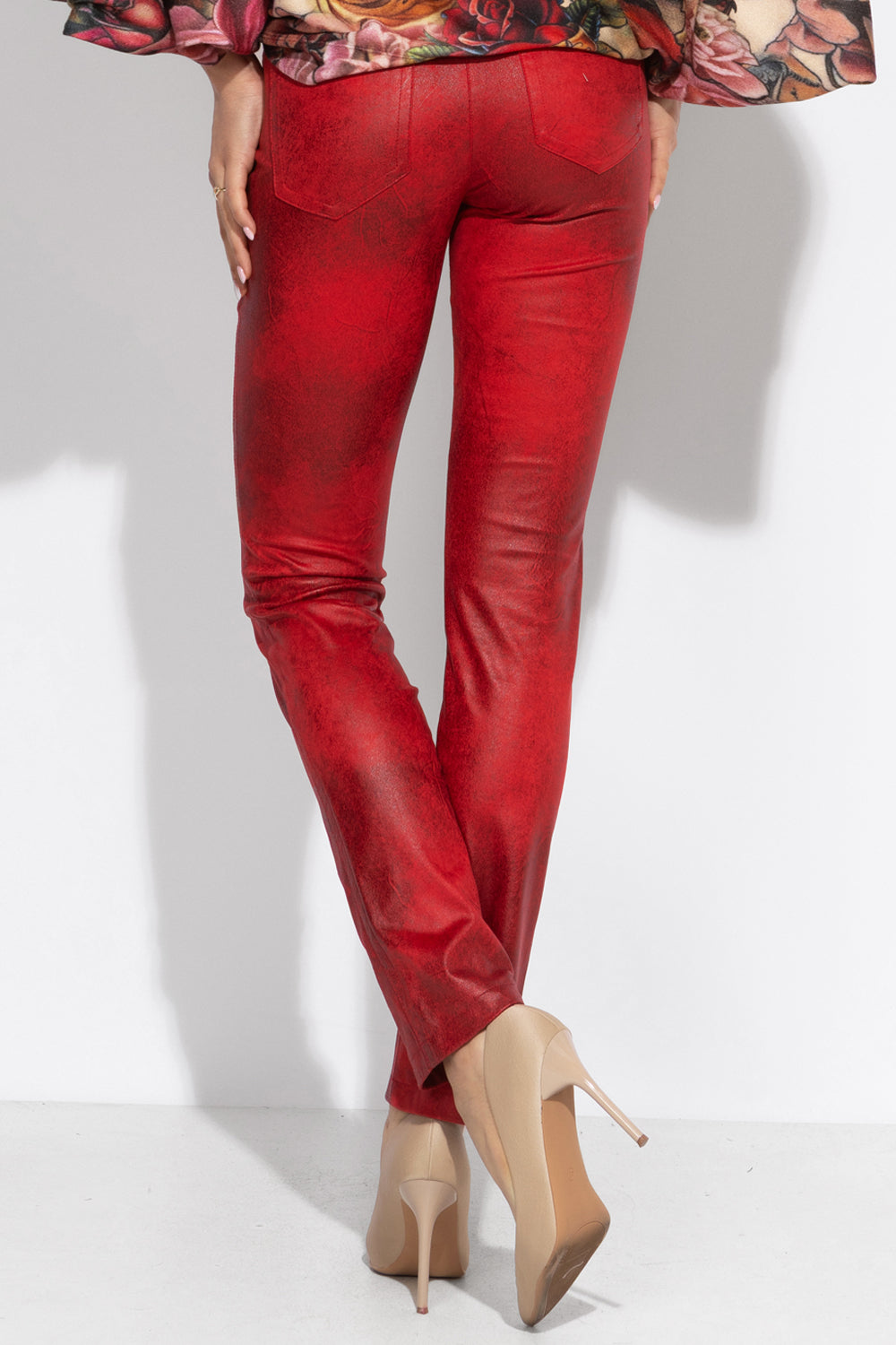 PANTALON SKINNY 5-POCHE EN ROUGE - ESSENTIELS