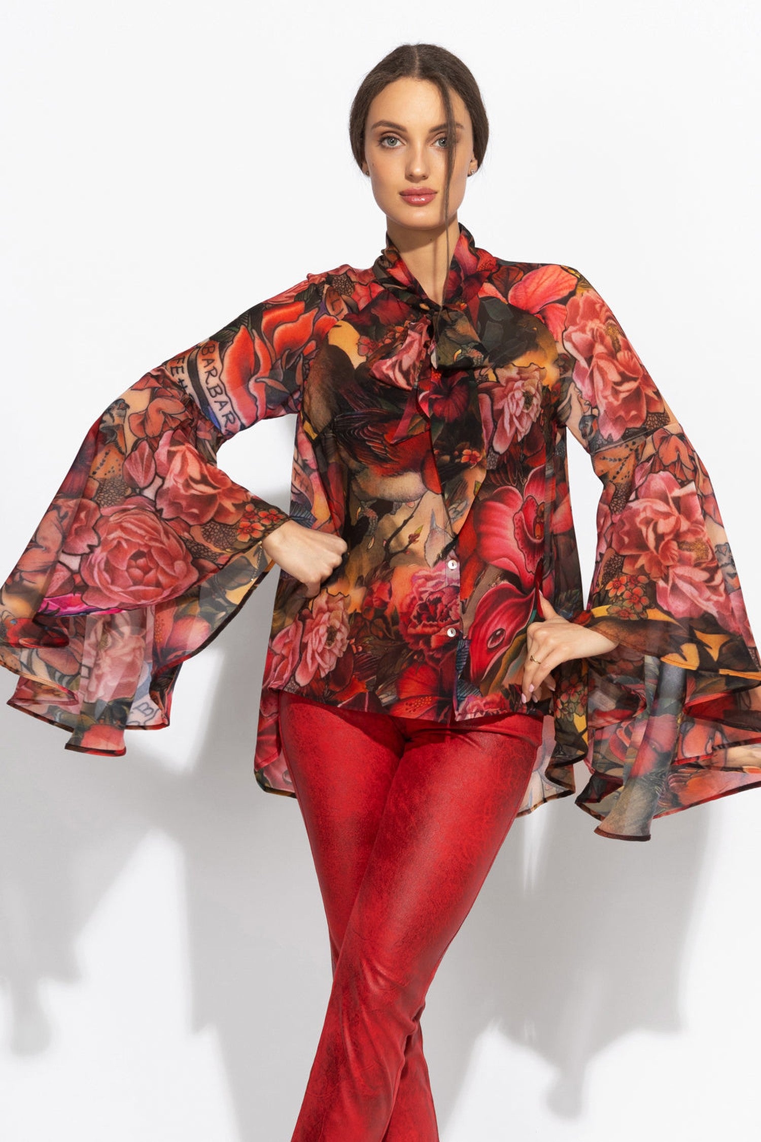 DESIGNER SHIRT WITH FLARED SLEEVES - TATTOO STAR