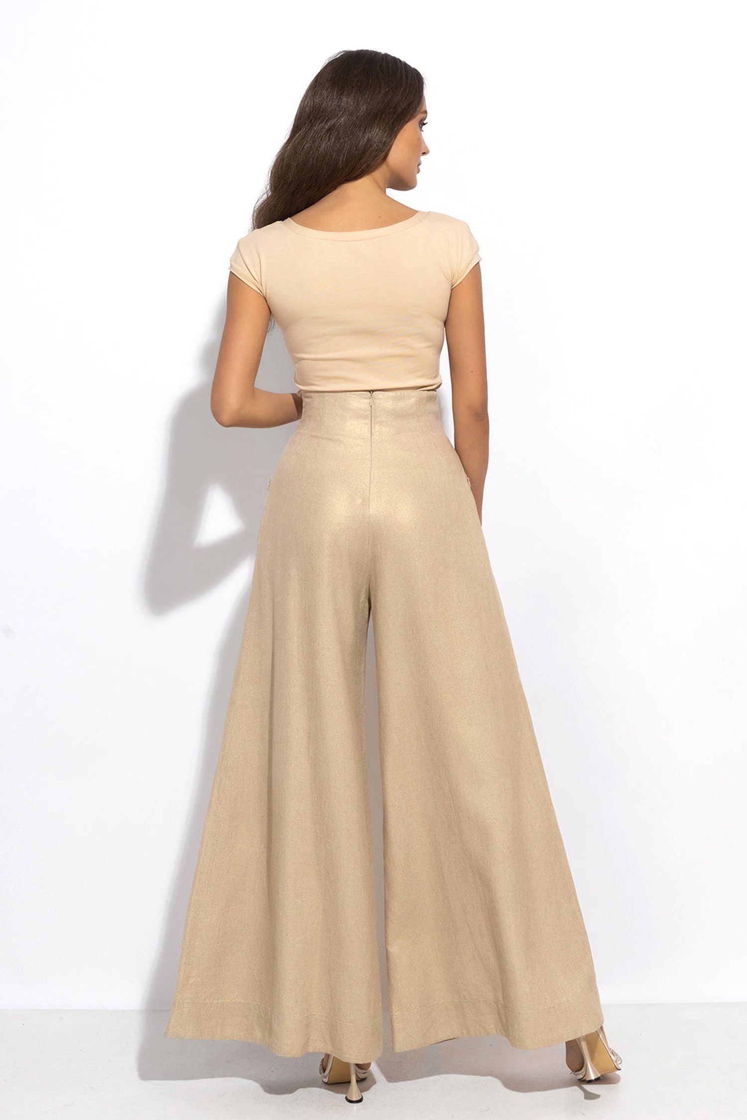 HIGH WAIST WIDE LEG LINEN PANTS - ESSENTIALS