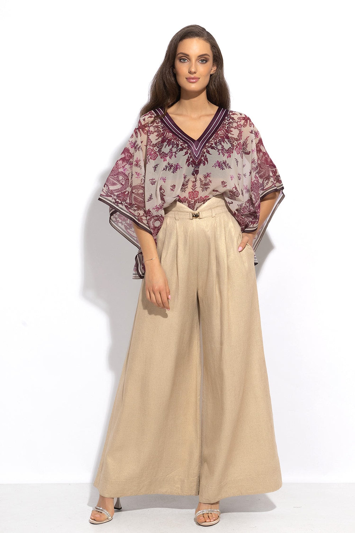 HIGH WAIST WIDE LEG LINEN PANTS - ESSENTIALS