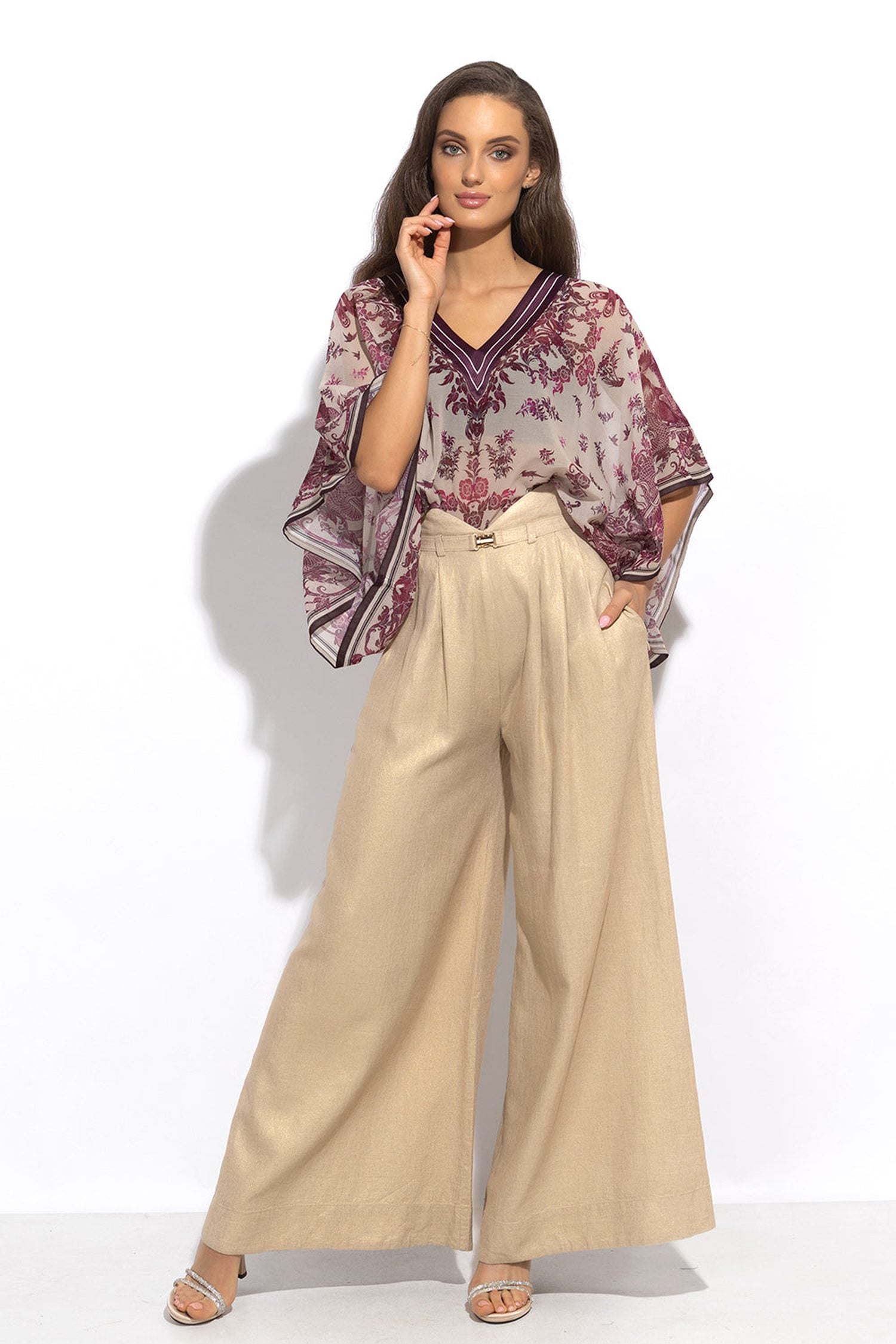 TUNIQUE EN CHIFFON - ASIE BORDEAUX