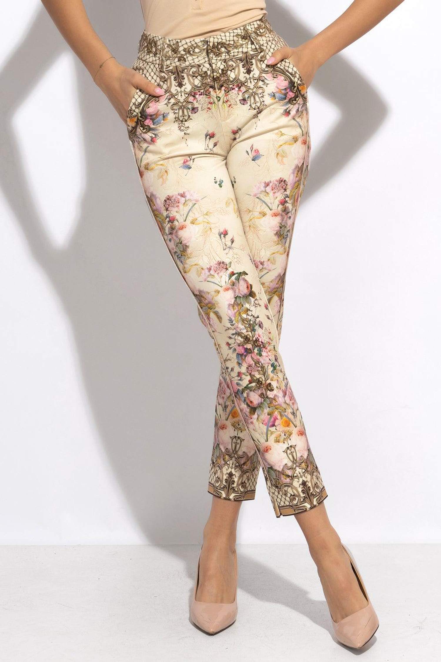 PANTALONS CLASSIQUES - FLEURS BAROQUES