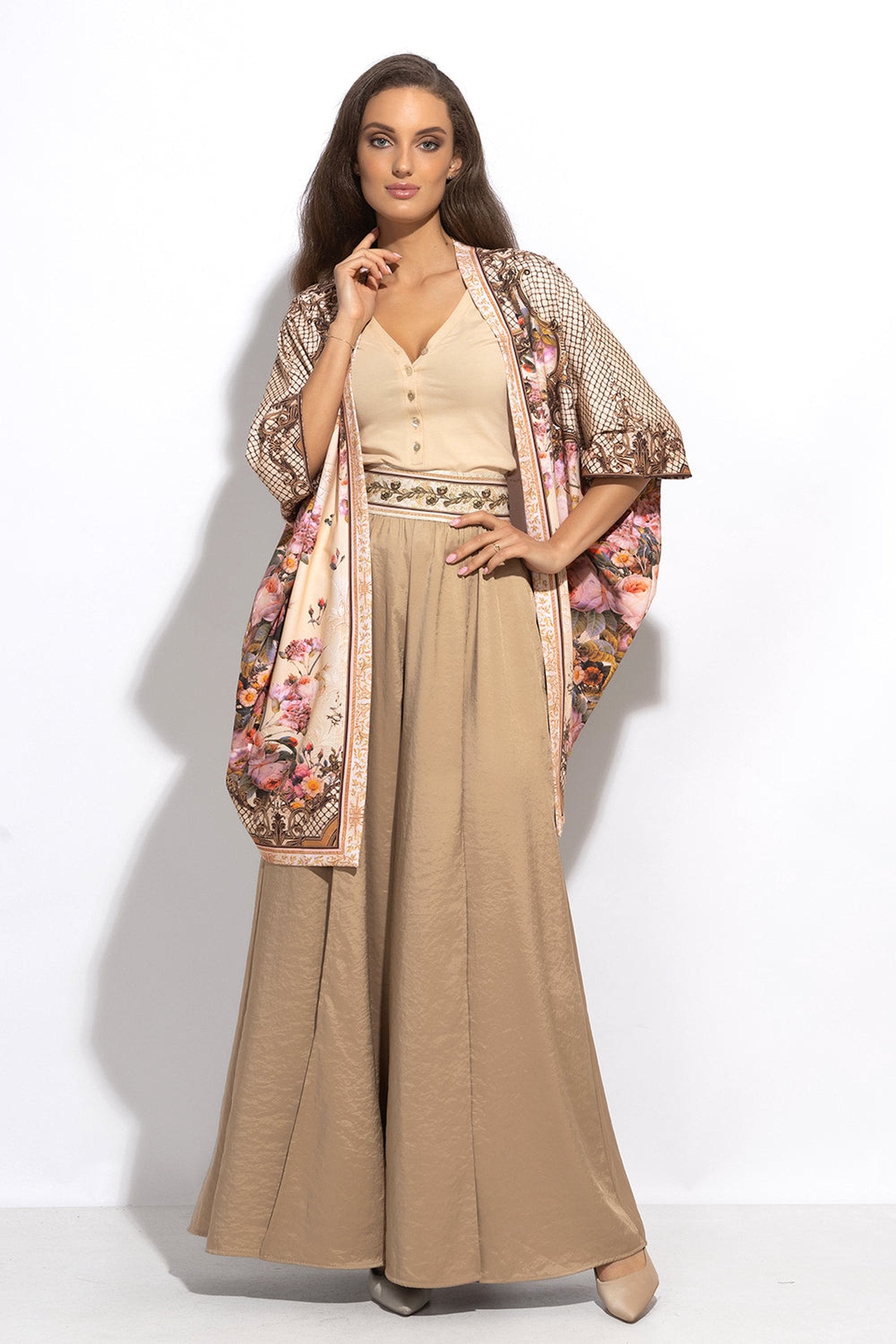 Cardigan en éponge française - Fleurs baroques