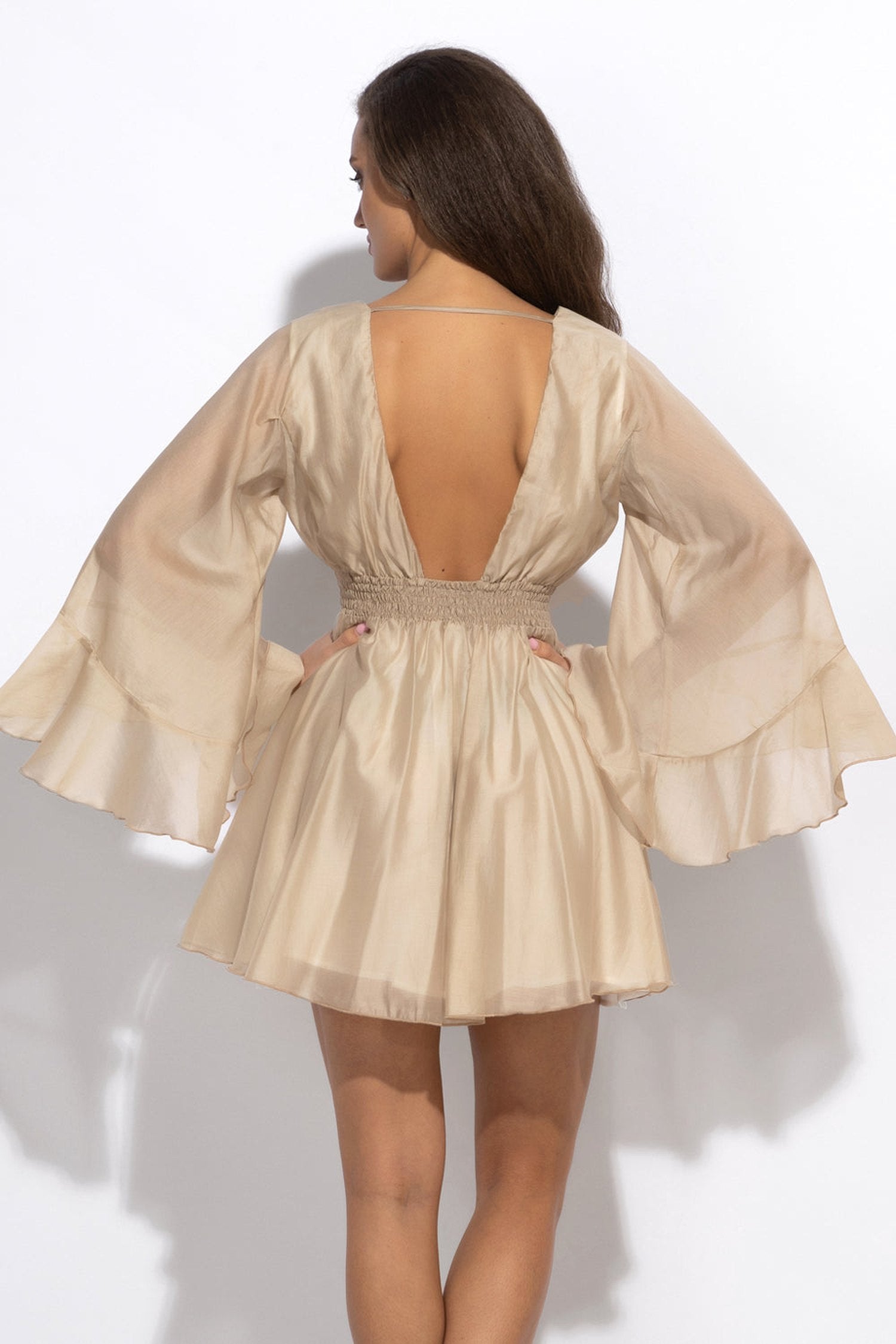 Robe courte en lyocell avec manches larges - Essentiels