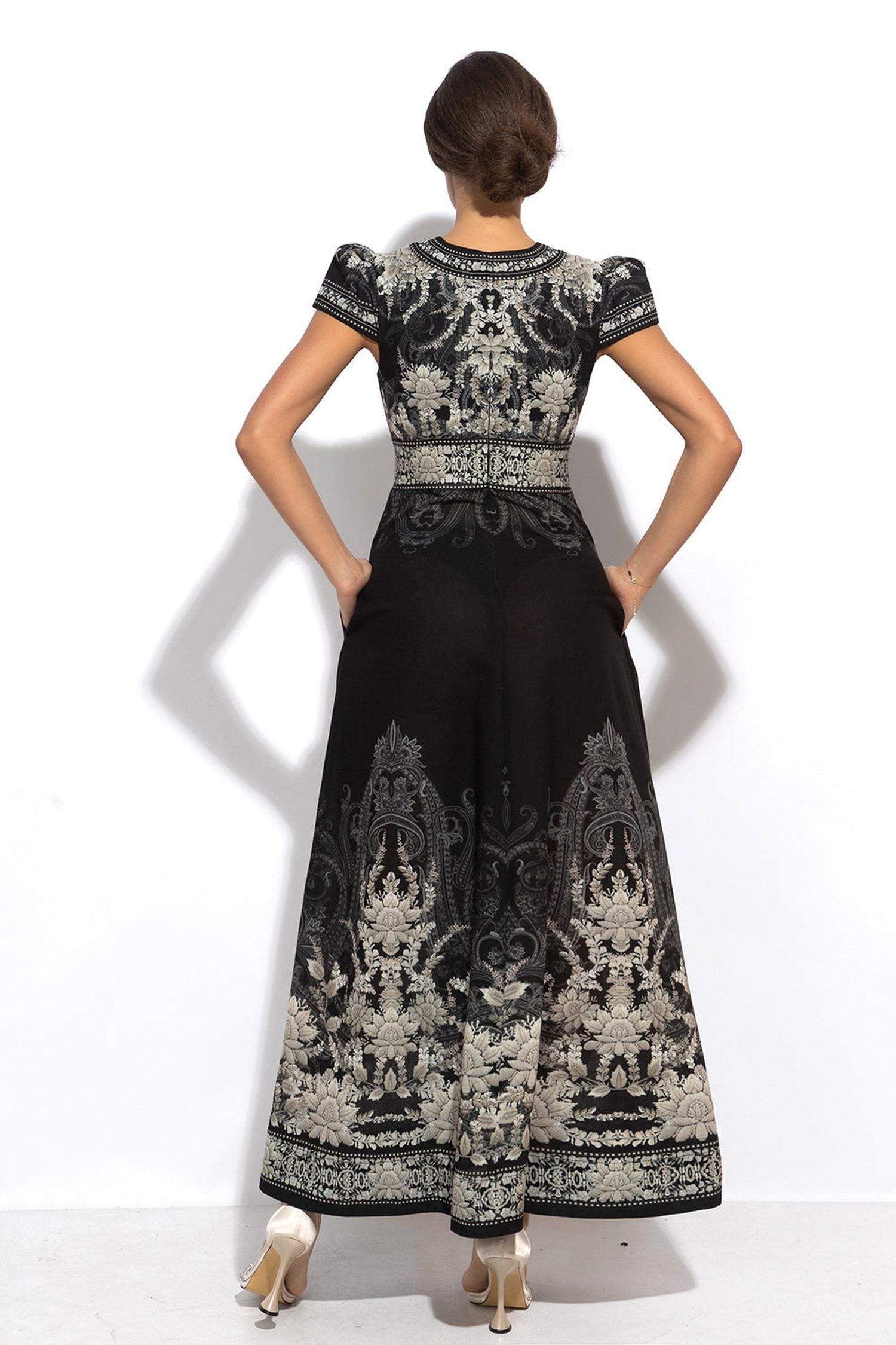Robe longue taille empire Gracia lin en lin - Lotus gelé