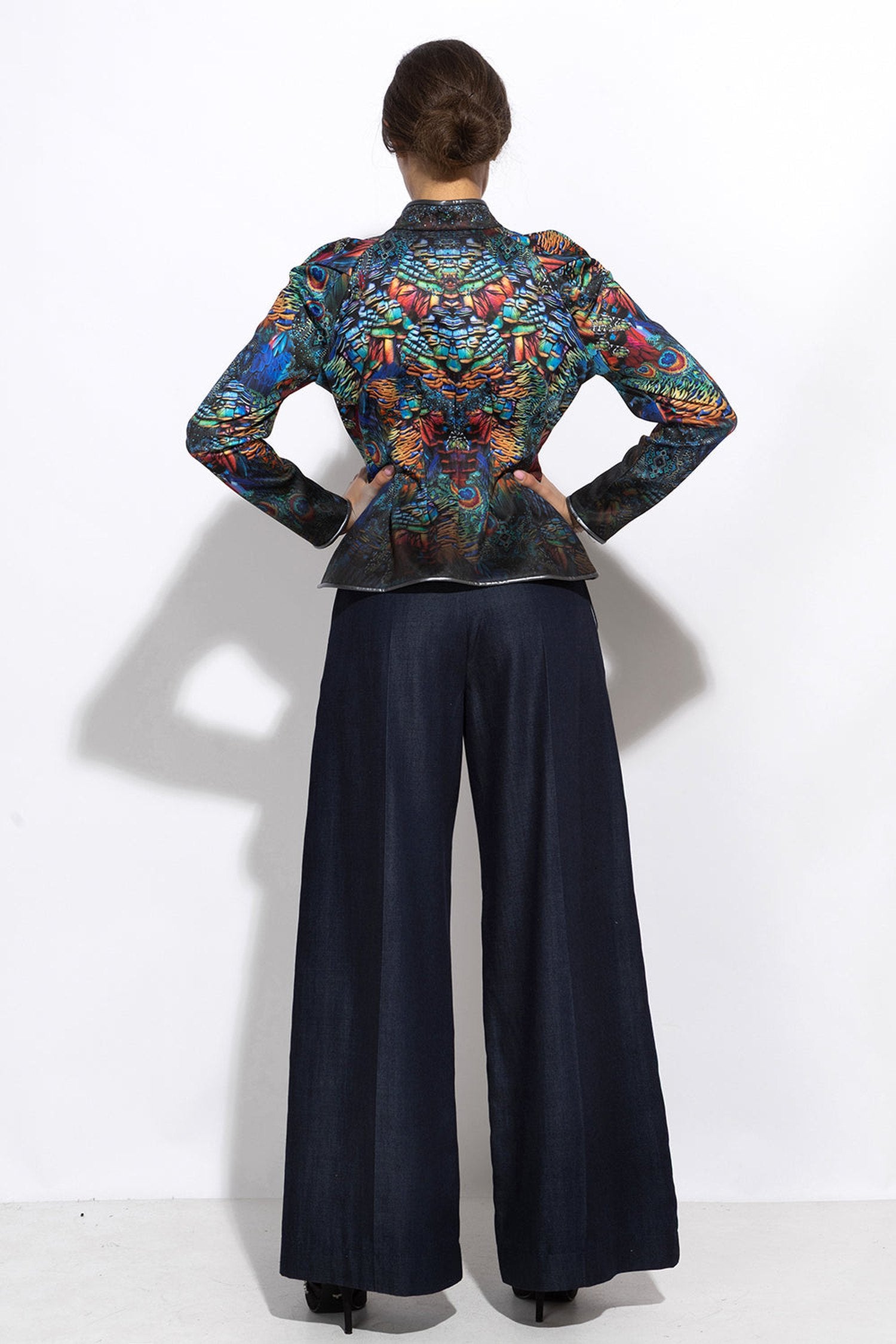 TENCEL DENIM PANTS WITH HIGH WAIST AND WIDE LEG - ESSENTIALS