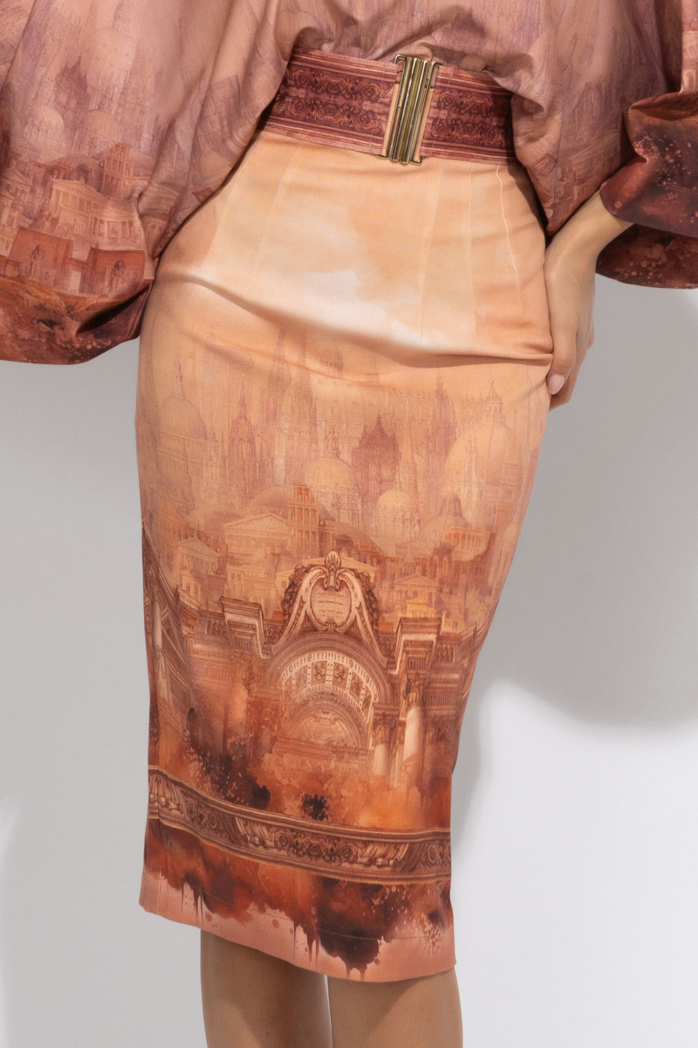 WIDE ELASTIC BELT WITH BUCKLE - ANCIENT TOWN