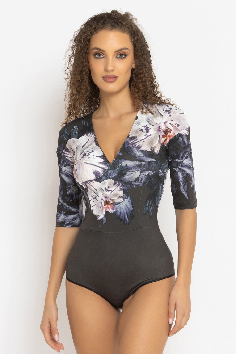 WRAPPED V-NECK BODYSUIT - ORCHID ICE JIORO БОДИ С V-ДЕКОЛТЕ - ORCHID ICE JIORO