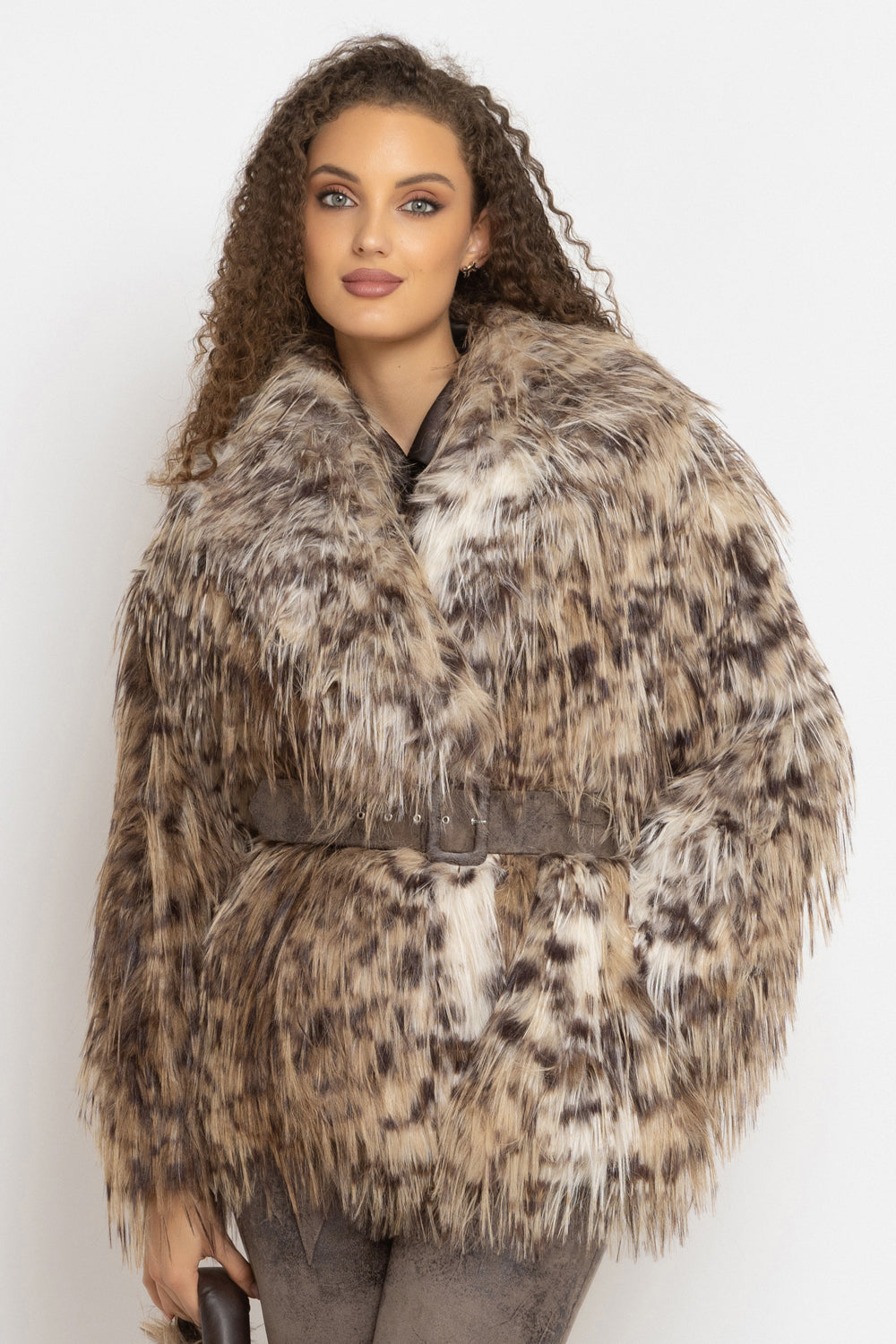 OVERSIZED FAUX FUR COAT WITH LARGE SHAWL COLLAR IN SERVAL PRINT AND BELT - ESSENTIALS JIORO ΠΠΠͺΠ Π‘ΠΠΠ ΠΠΠΠ’Π ΠΠ’ ΠΠΠΠ£Π‘Π’ΠΠΠ ΠΠΠ‘ΠͺΠ Π‘ Π¨ΠΠ ΠΠ Π‘ΠΠ ΠΠΠ Π‘ ΠΠΠΠ―ΠΠ Π¨ΠΠ-Π―ΠΠ Π ΠΠΠΠΠ - ESSENTIALS JIORO