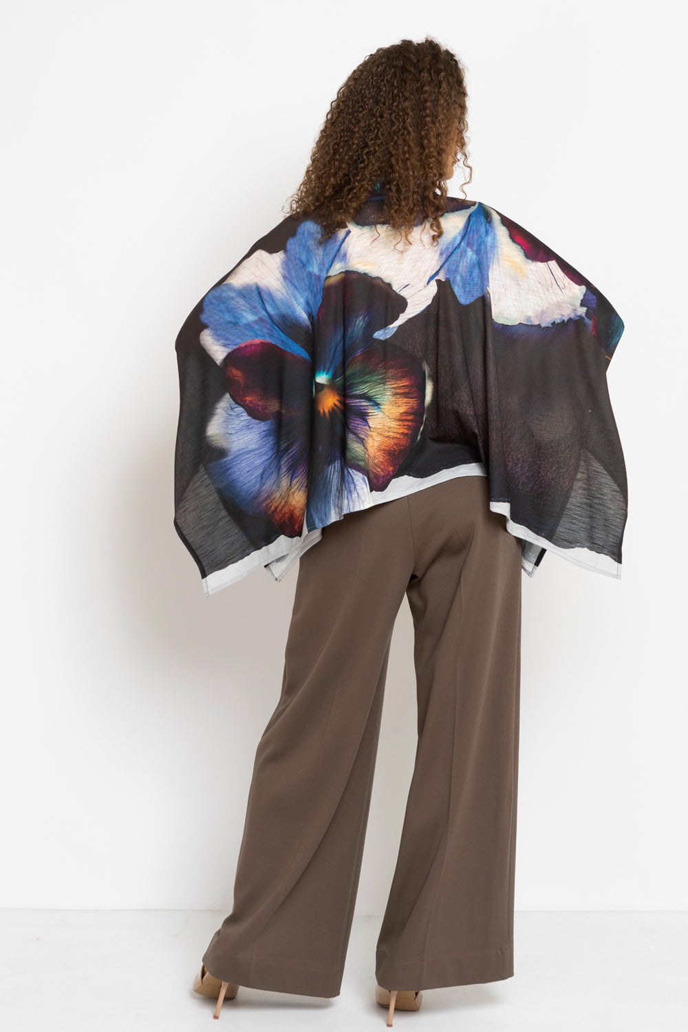 SQUARE TUNIC WITH RUFFLED COLLAR - VIOLET