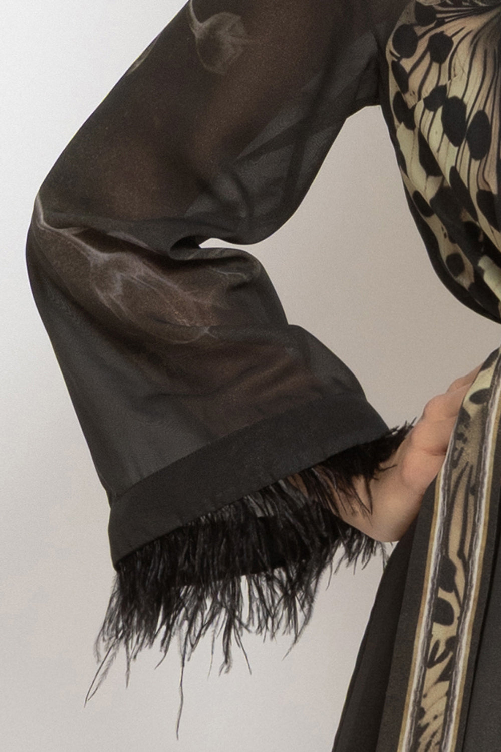 FRENCH CHIFFON CAFTAN DRESS - LEO ORCHID