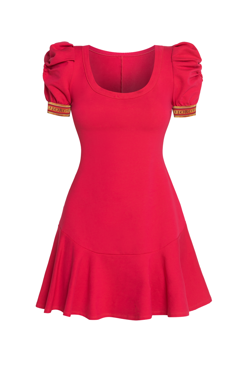 FUCHSIA COTTON DRESS WITH PUFF SLEEVES - ESSENTIALS JIORO РОКЛЯ ОТ ПАМУЧНА ВАТА С БУФАН РЪКАВИ В ЦВЯТ ФУКСИЯ - ESSENTIALS JIORO