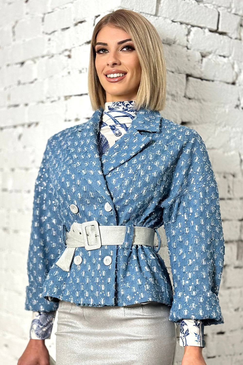 ΤΖΑΚΕΤ DENIM ΜΕ BROCADE - ESSENTIALS