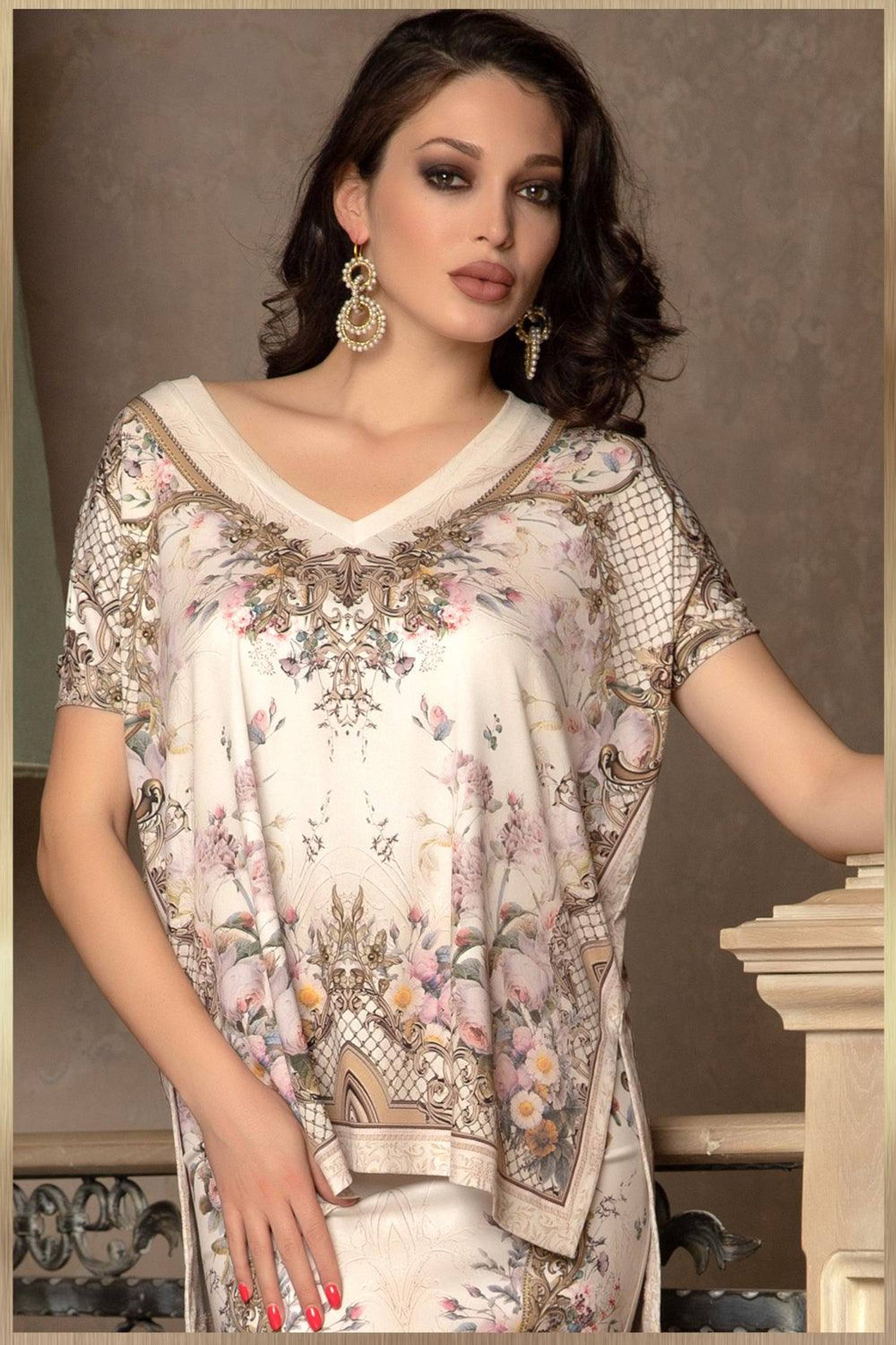 BLOUSE AMPLE - FLEURS BAROQUES