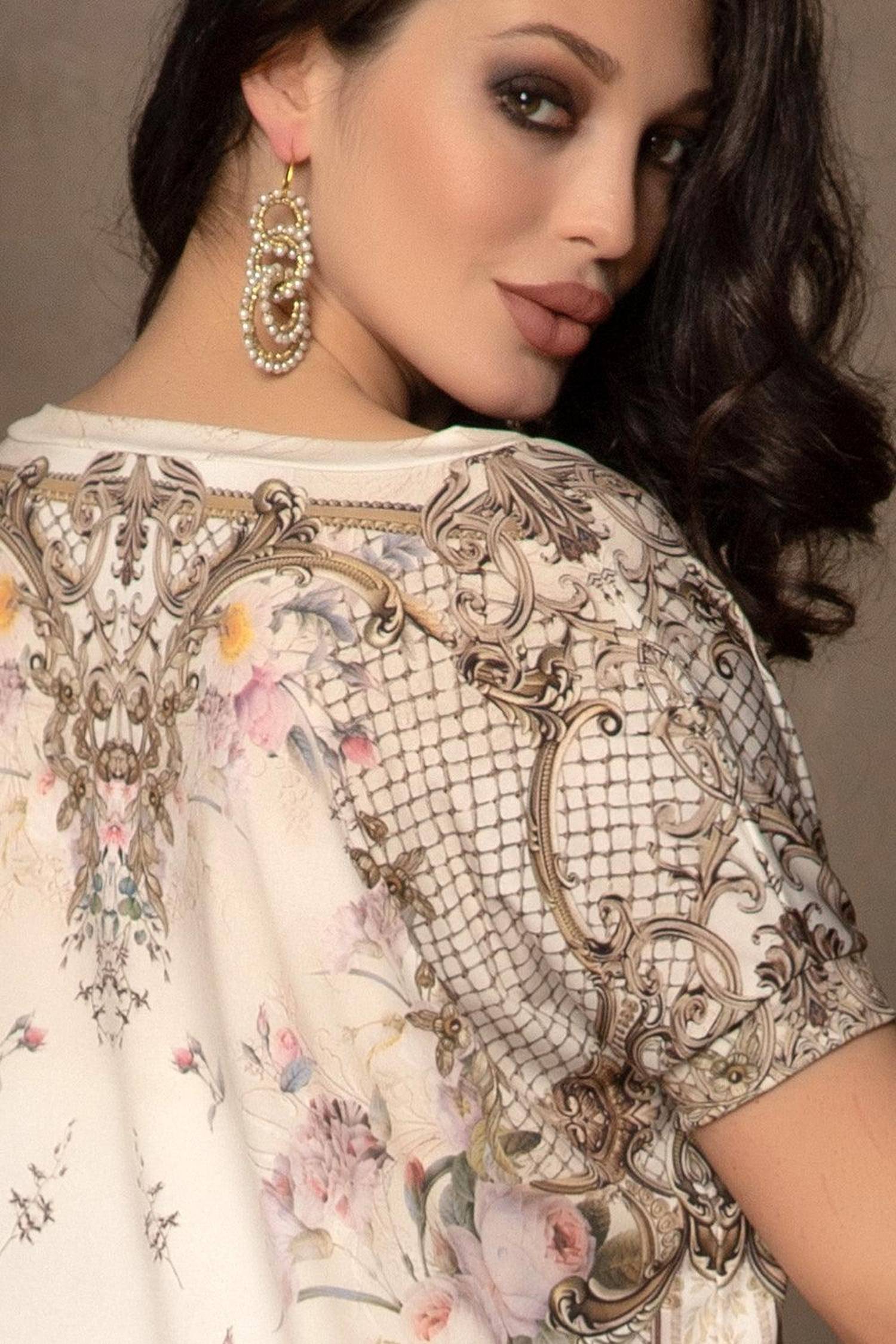 BLOUSE AMPLE - FLEURS BAROQUES