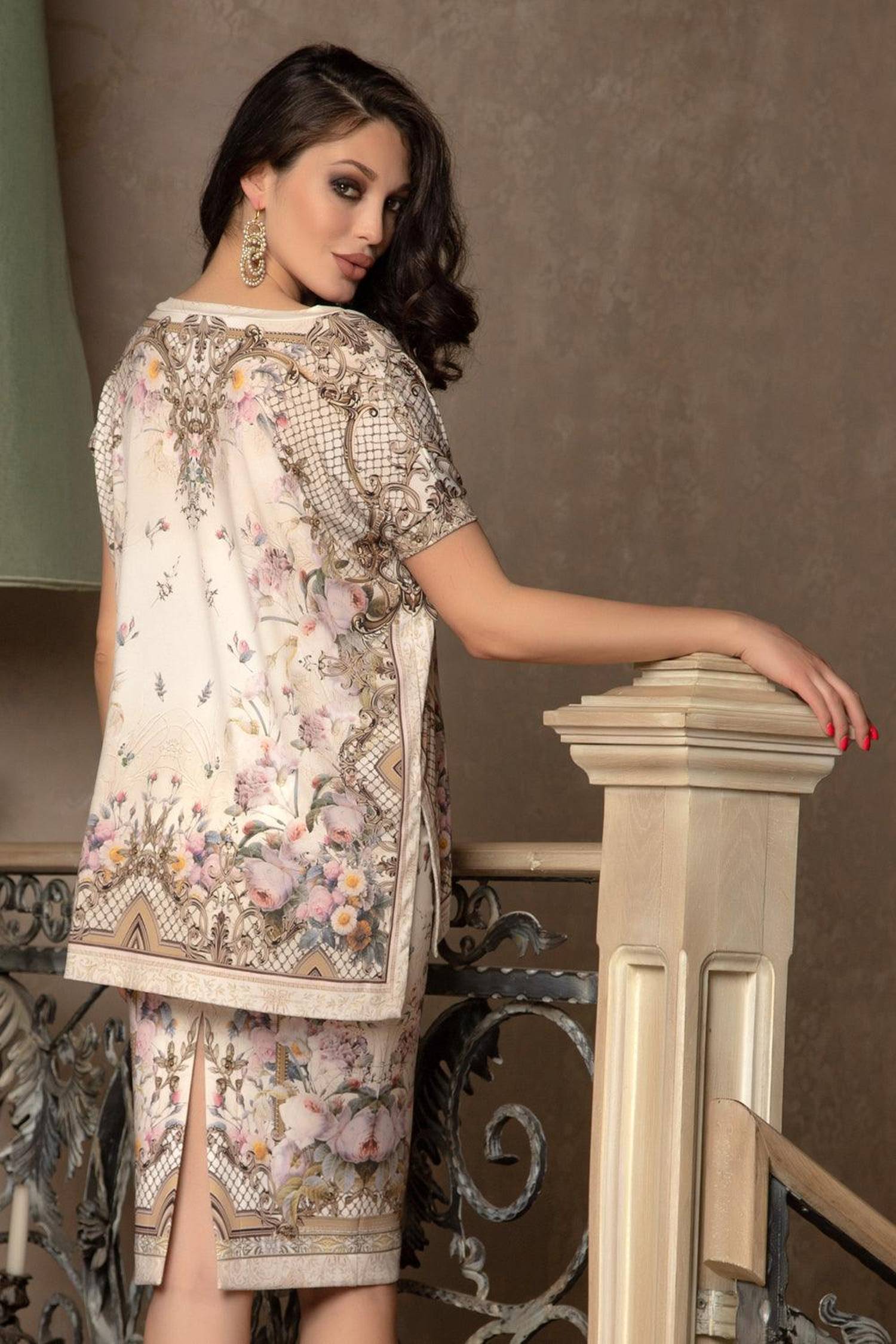 BLOUSE AMPLE - FLEURS BAROQUES