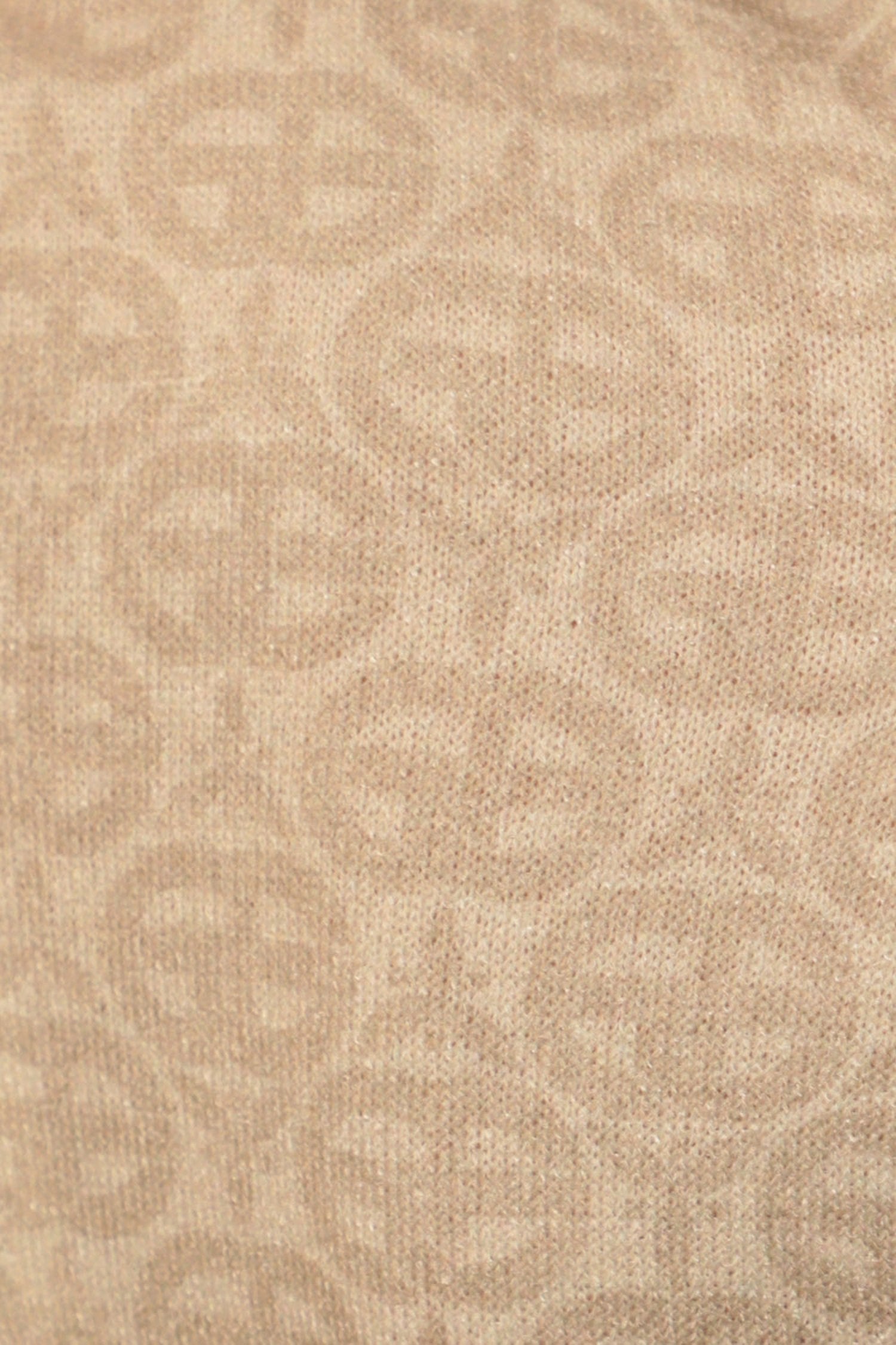 BLOUSE WITH GATHERED NECKLINE AND LOGO PRINT - IVORY LOGO COLLECTION JIORO БЛУЗА ОТ ФИНО ПЛЕТИВО - IVORY LOGO JIORO