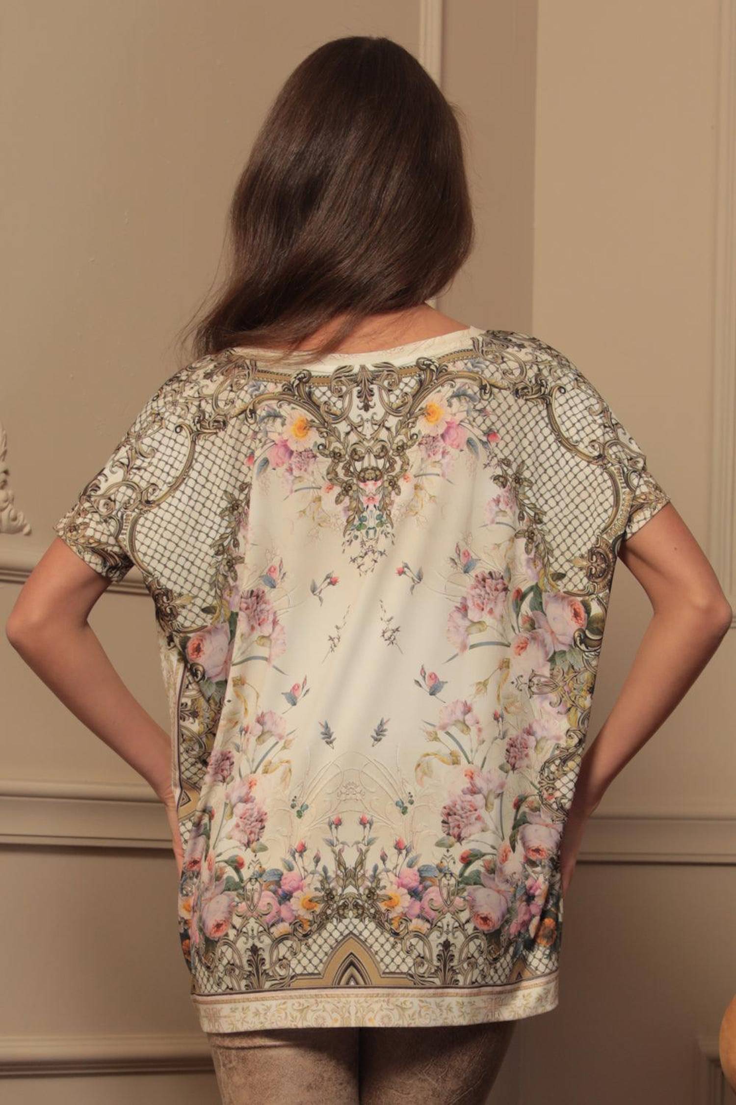 BLOUSE AMPLE - FLEURS BAROQUES