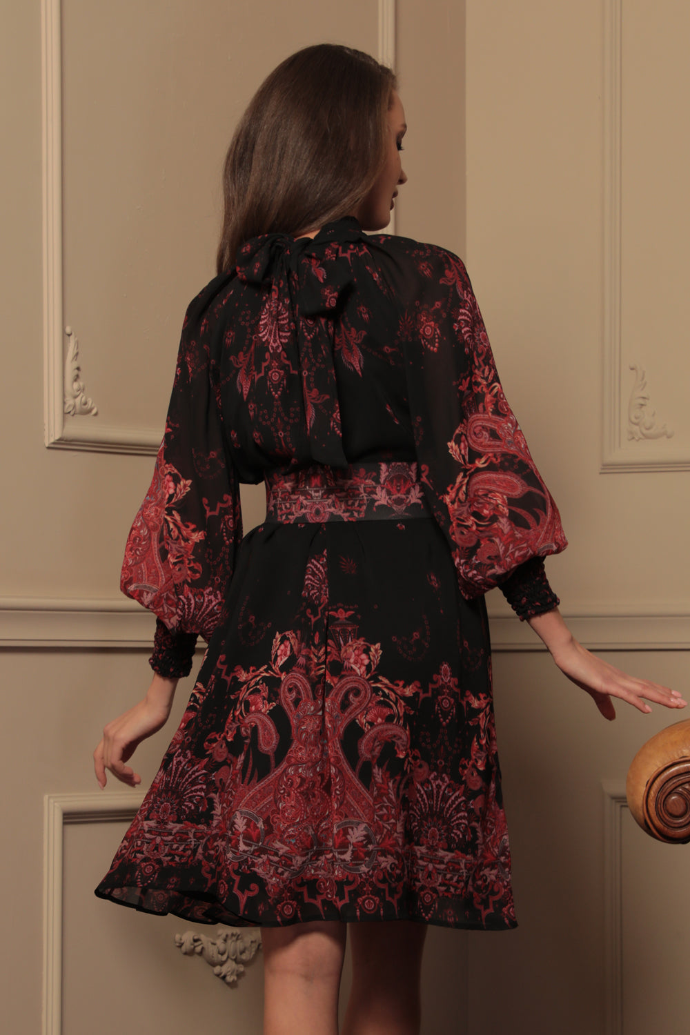 RELAXED FIT DRESS WITH RAGLAN SLEEVES - PAISLEY DARK JIORO СВОБОДНА РОКЛЯ С РЕГЛАН РЪКАВ - PAISLEY DARK JIORO