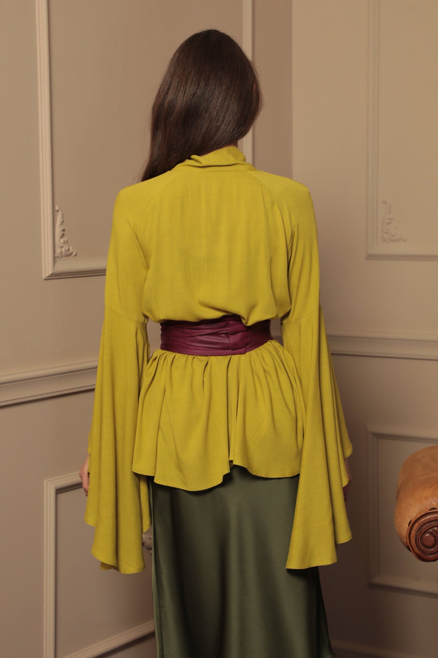 CEINTURE STYLE ENROULÉE - SIMILI DAIM EN BOURGOGNE - ESSENTIELS