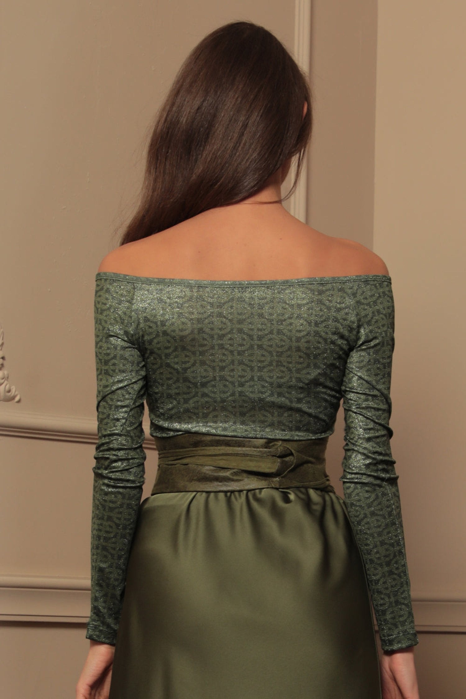 Haut avec détail torsadé et manches longues - logo vert émeraude