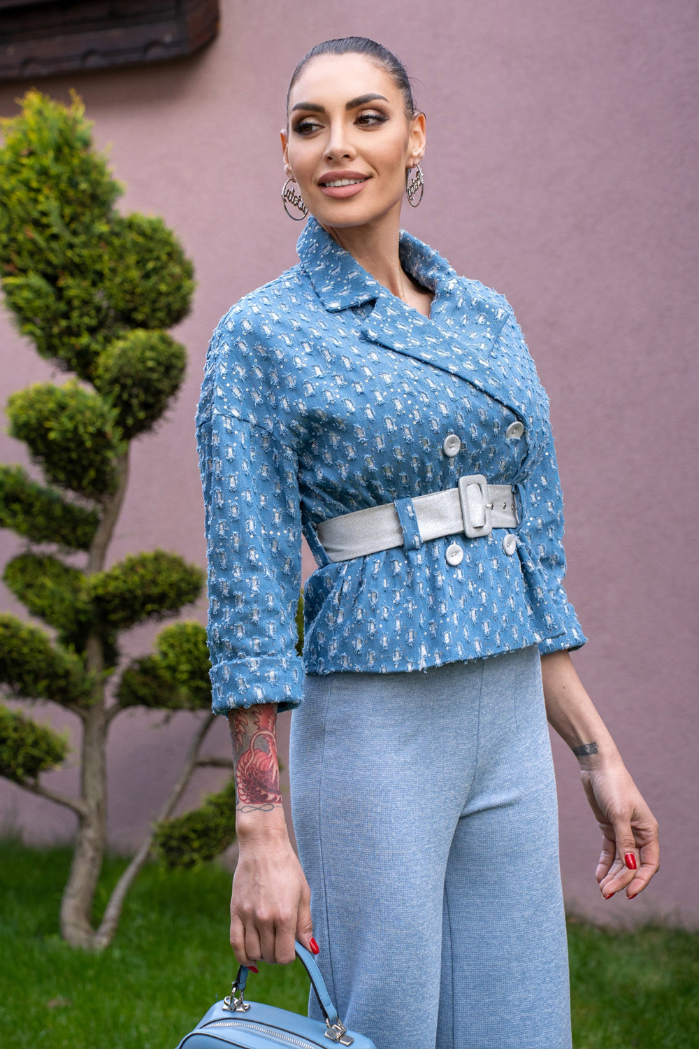 ΤΖΑΚΕΤ DENIM ΜΕ BROCADE - ESSENTIALS