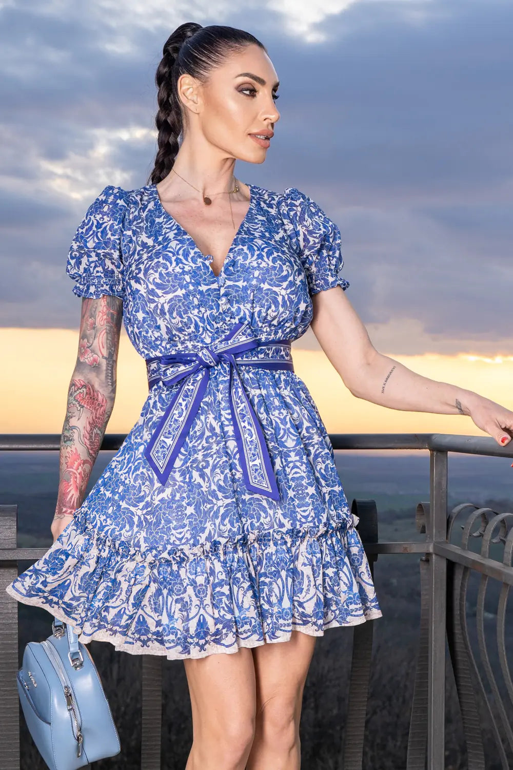 Robe coupée en coton et soie - ASIA SKY