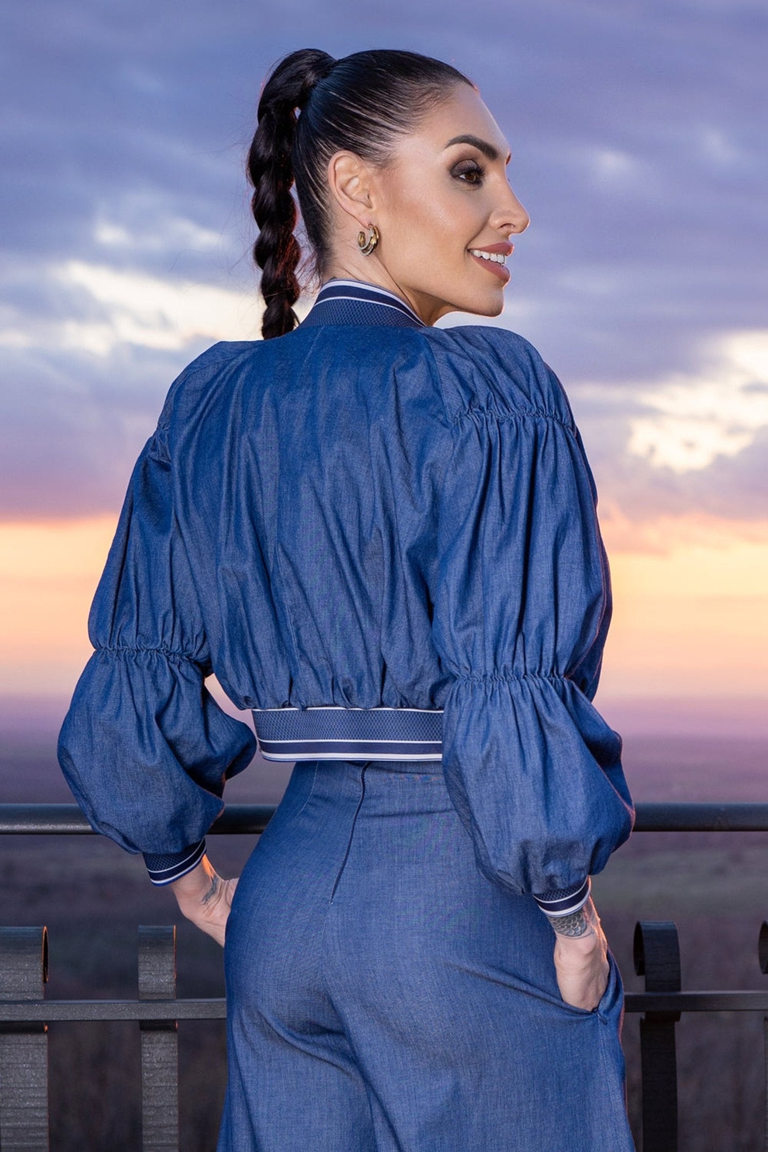 DENIM BOMBER JACKET - ESSENTIALS JIORO ДЕНИМНО ЯКЕ ТИП БОМБЪР - ESSENTIALS JIORO