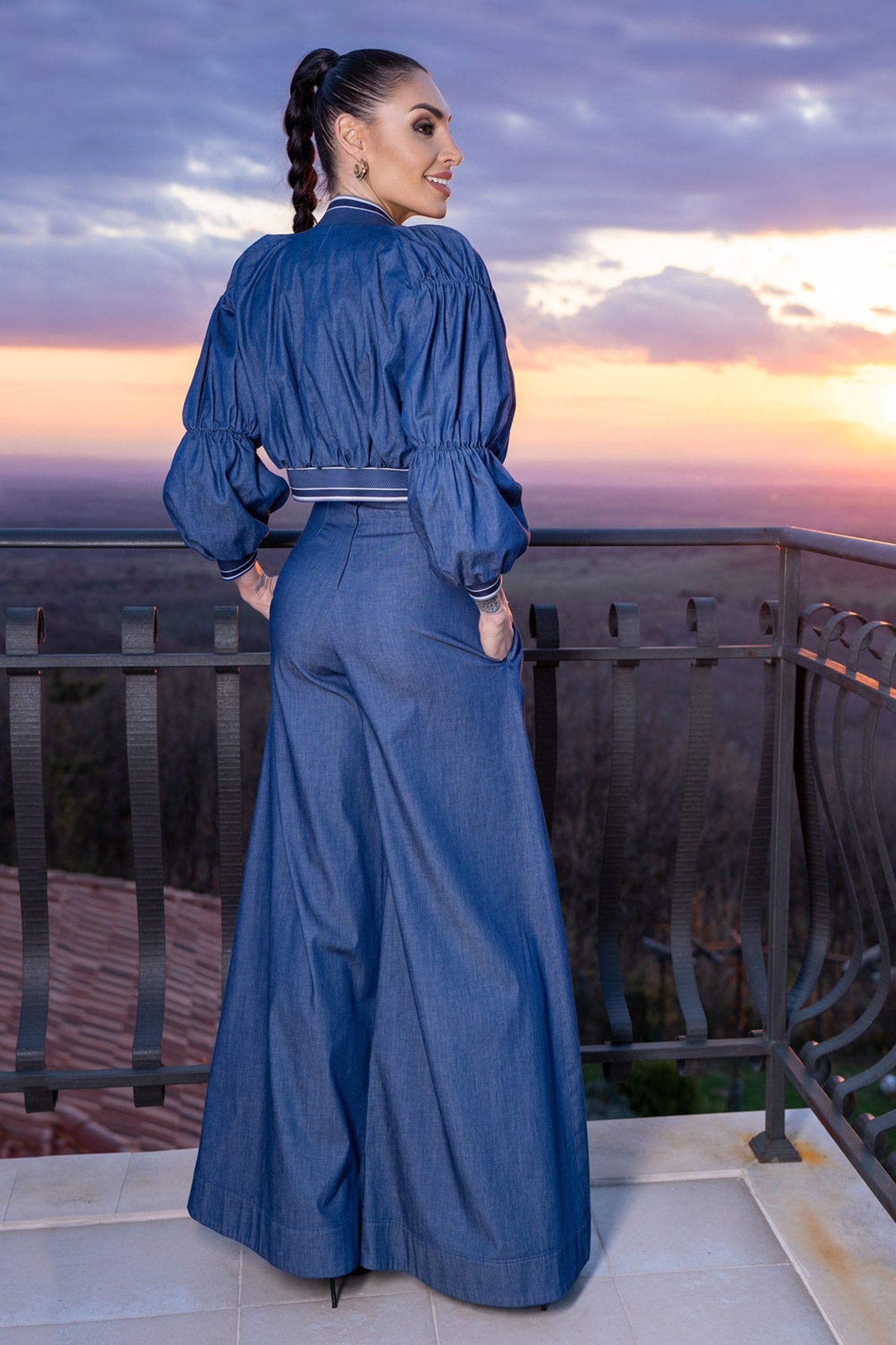 DENIM BOMBER JACKET - ESSENTIALS