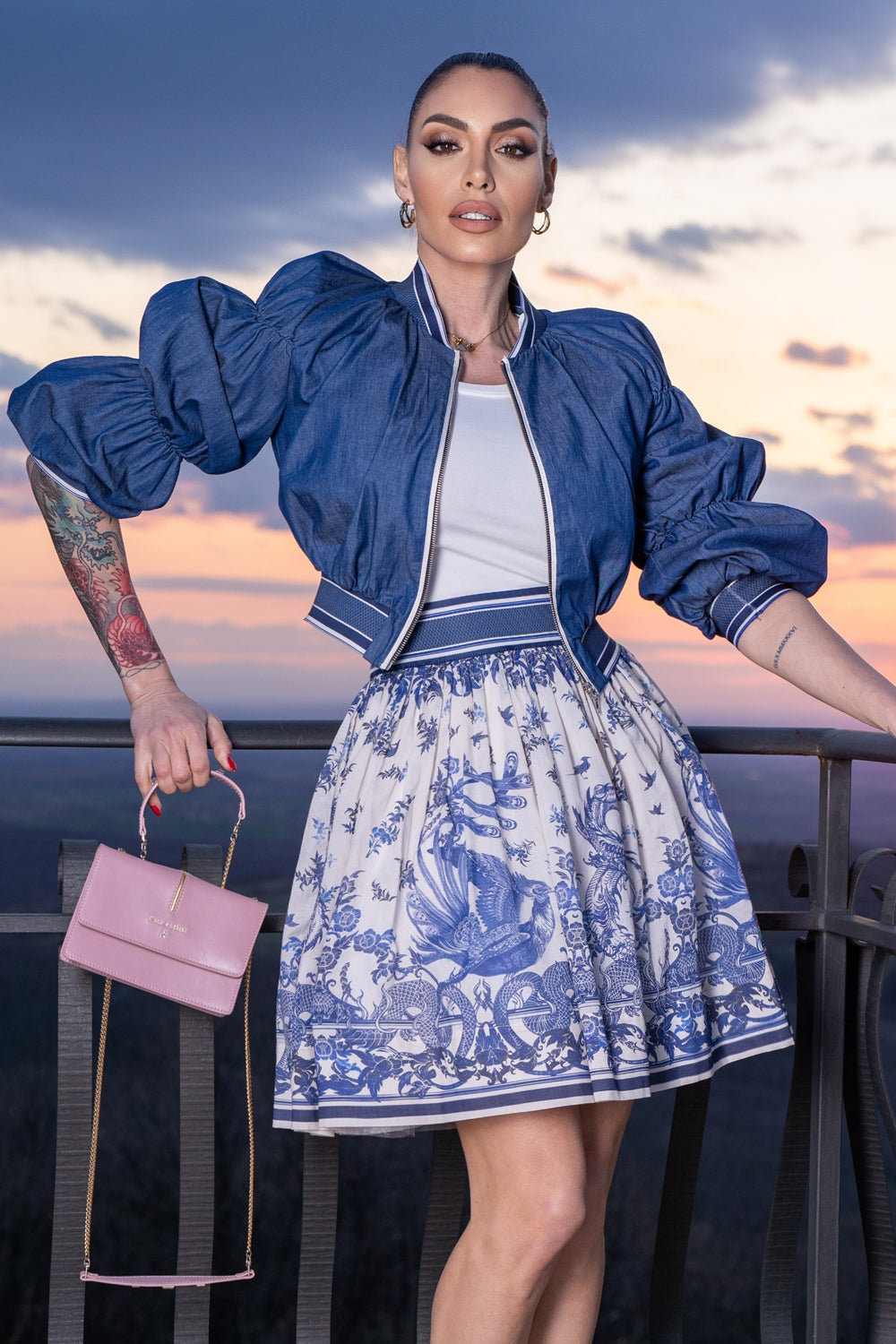 DENIM BOMBER JACKET - ESSENTIALS
