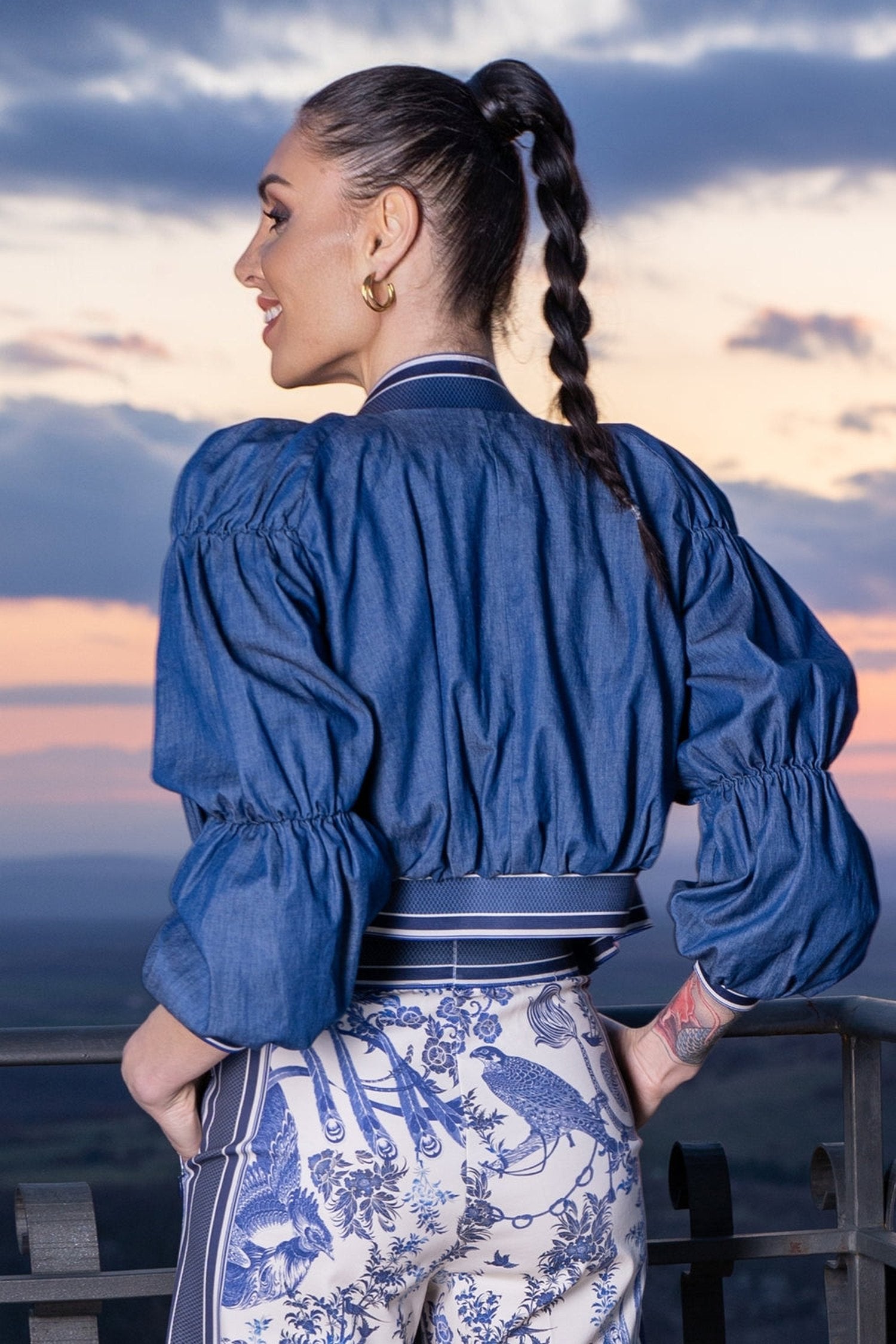 DENIM BOMBER JACKET - ESSENTIALS