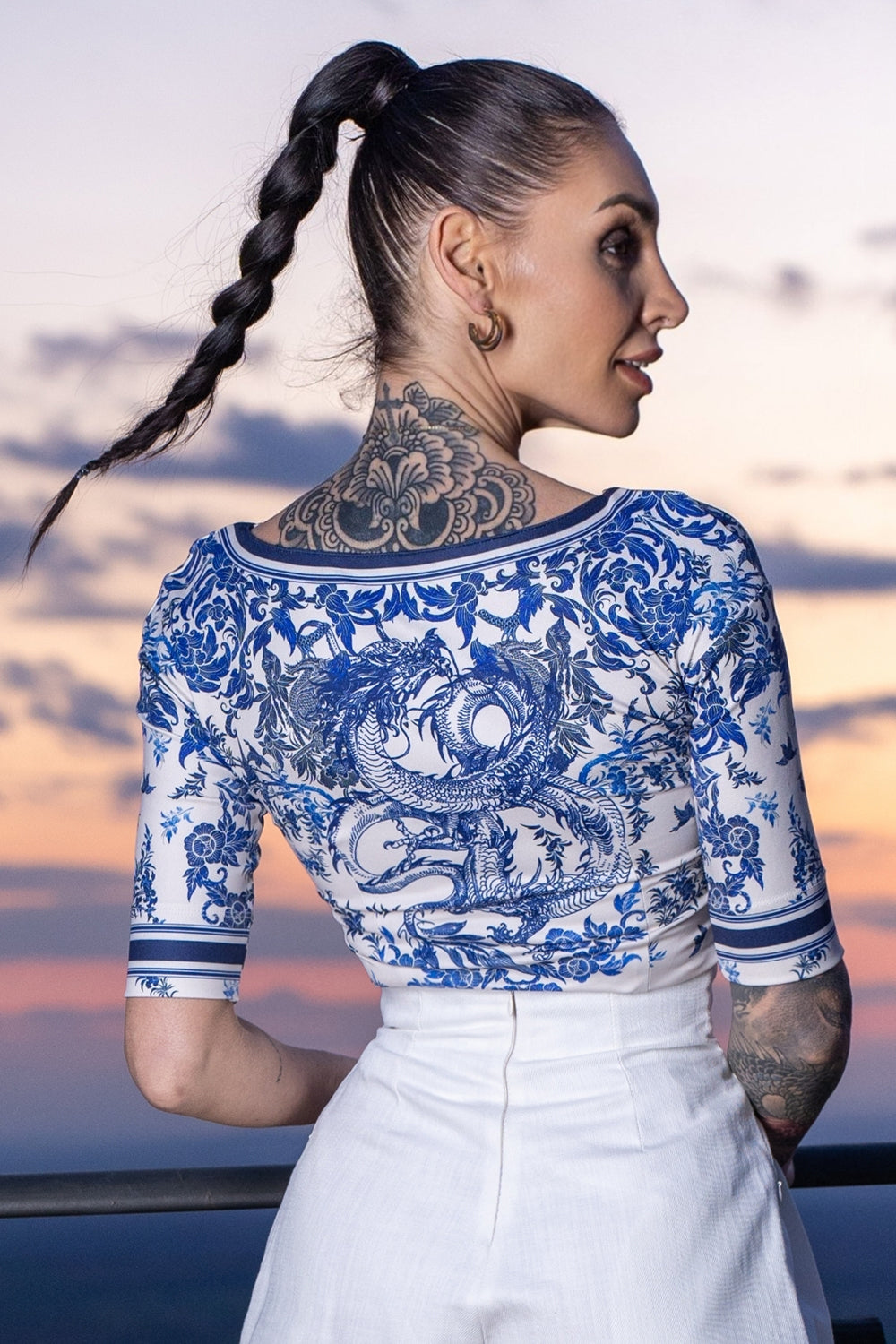 BLOUSE WITH ZIP - ASIA SKY