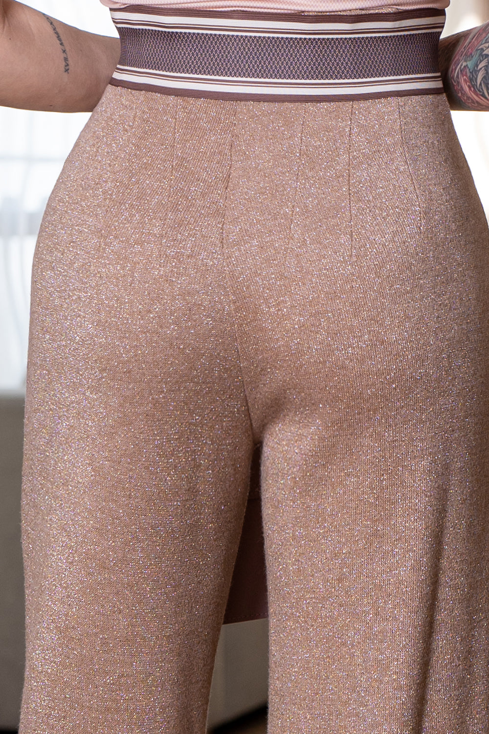ELASTIC WIDE BELT WITH ZIPPER - ASIA BEIGE