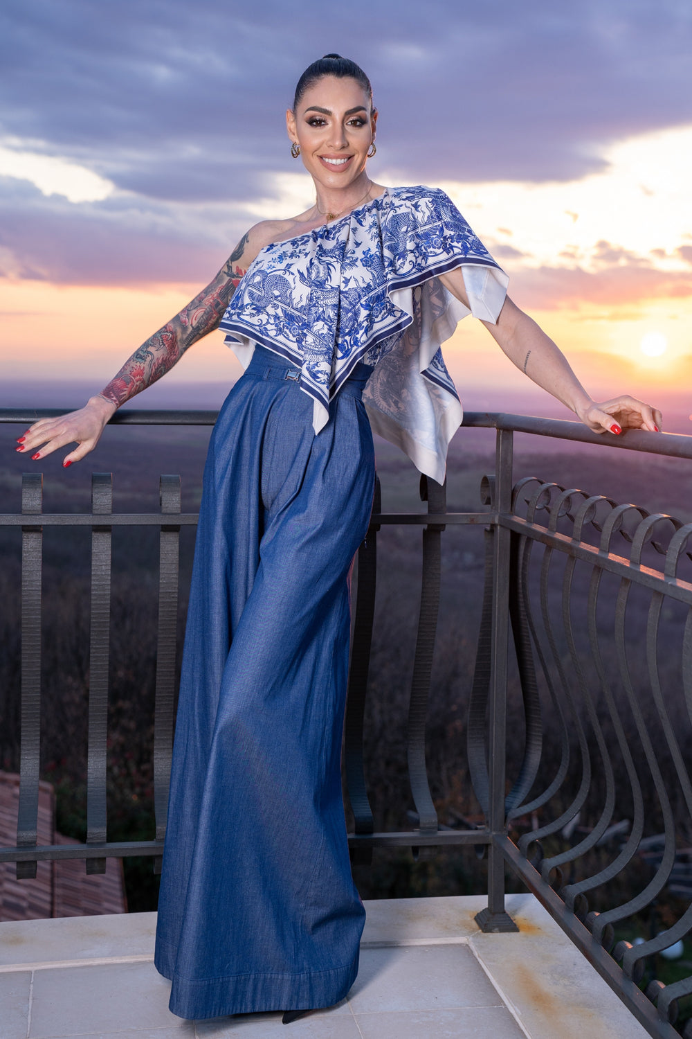 ELEGANT TOP WITH BARE SHOULDER - ASIA SKY