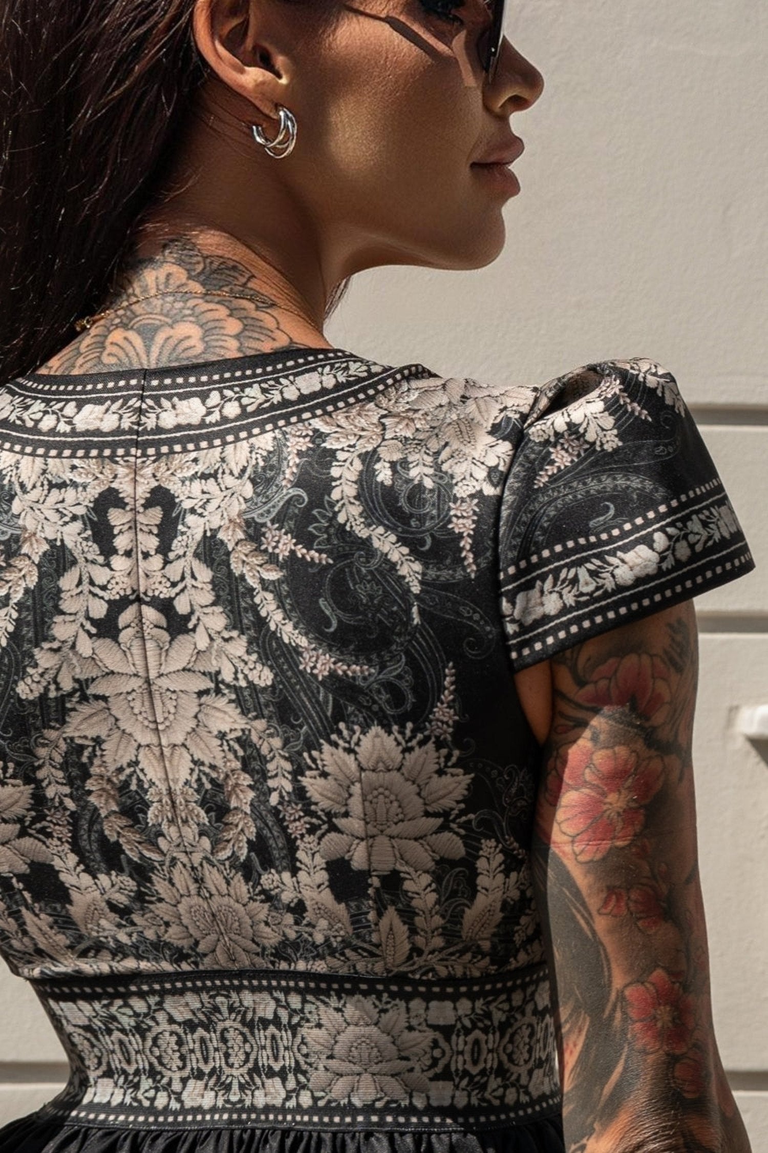 Robe genou à col en V - Lotus gelé