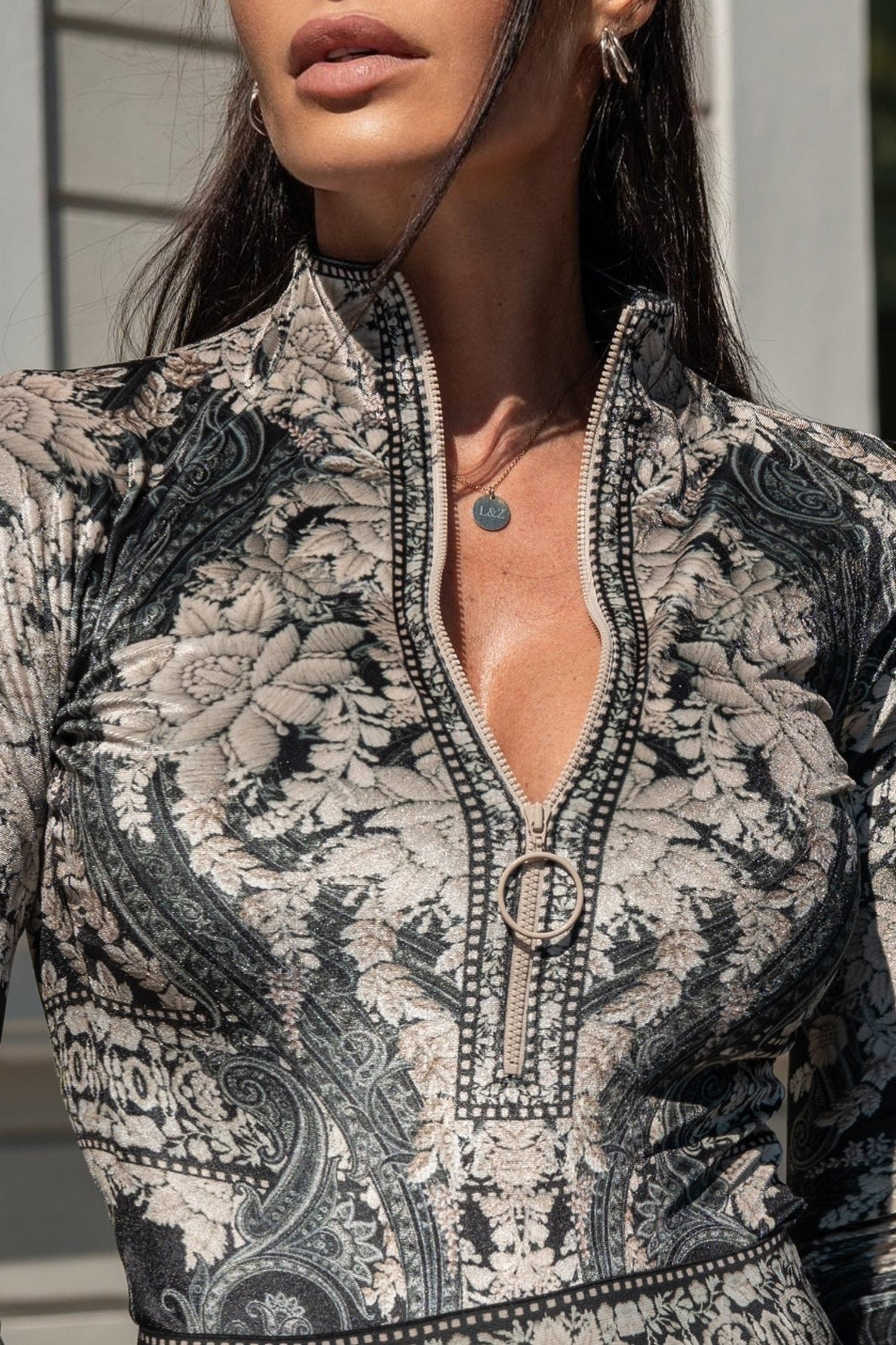 Body en velours avec manches raglan - Lotus gelé