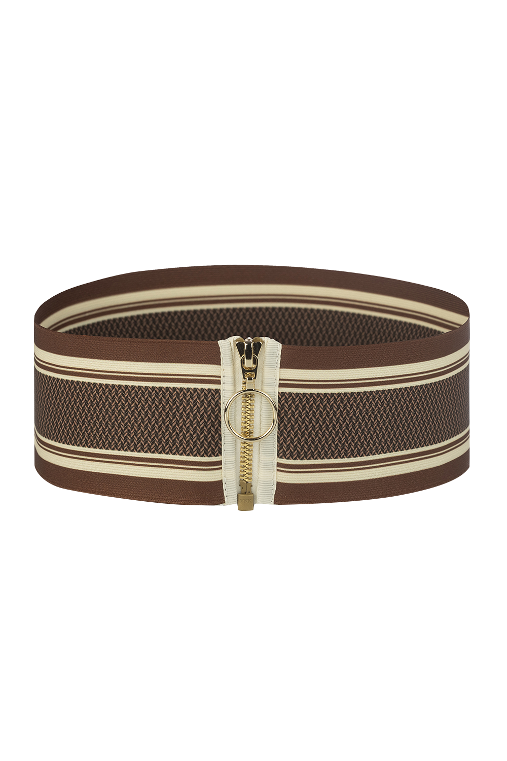 ELASTIC WIDE BELT WITH ZIPPER - ASIA BEIGE