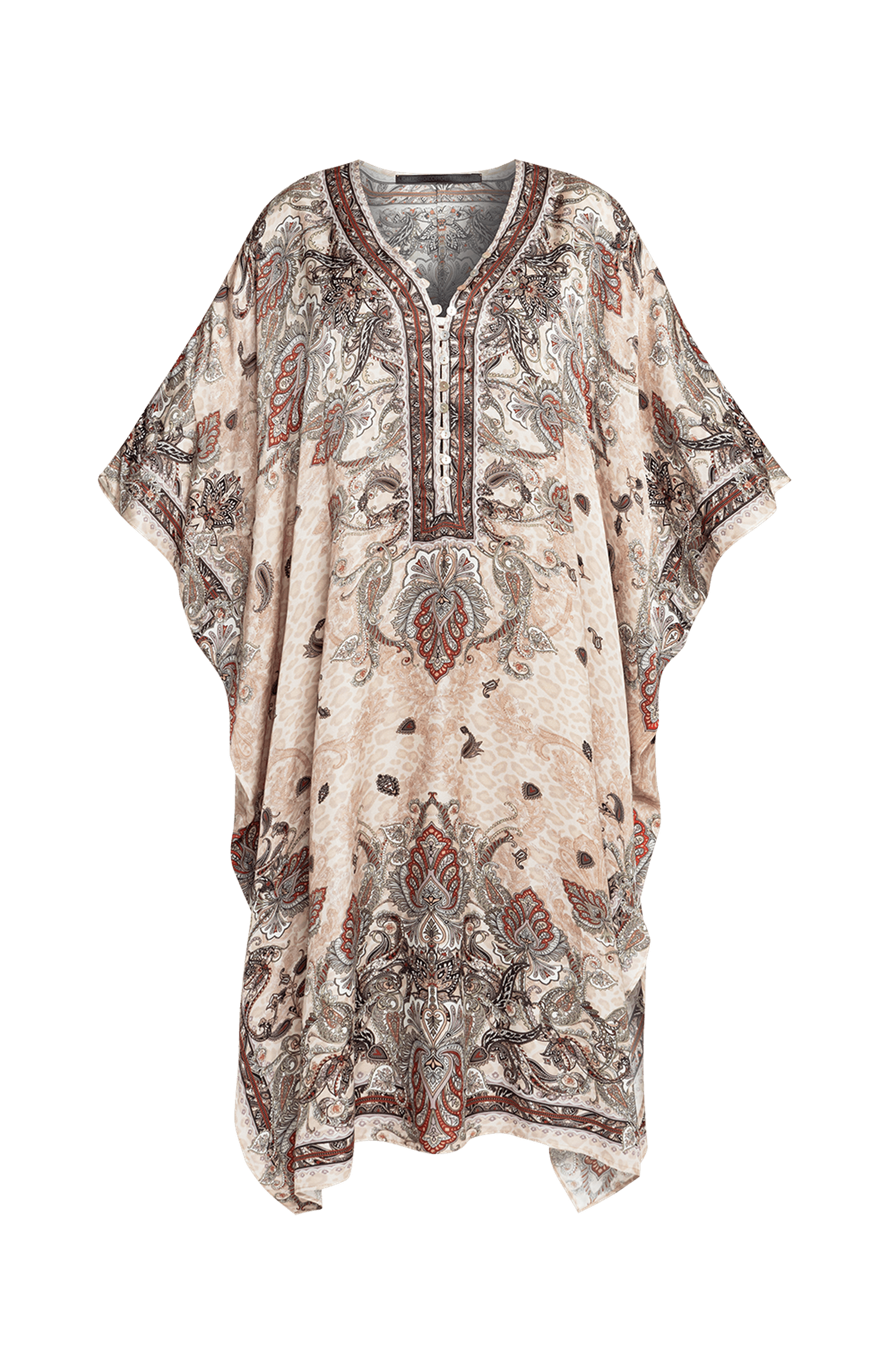 Caftan en viscose satinée - beige cachemire