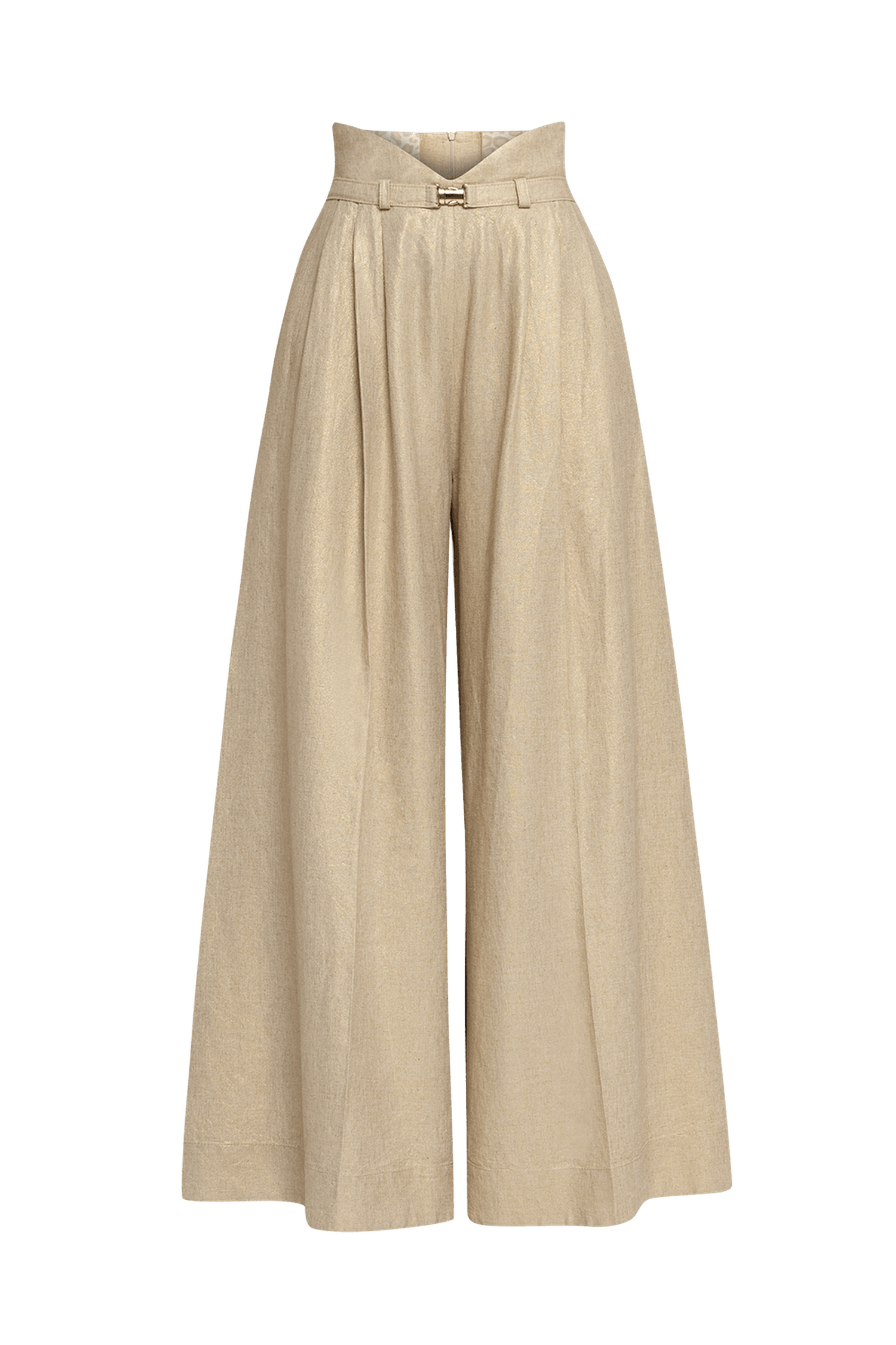 HIGH WAIST WIDE LEG LINEN PANTS - ESSENTIALS
