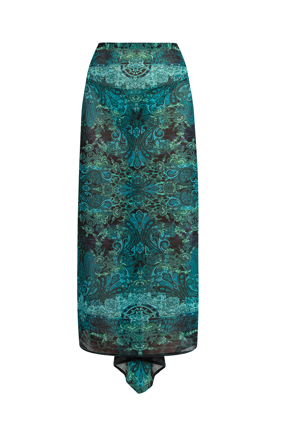SILK VISCOSE PAREO AND SCARF SET - LEO NEON GREEN
