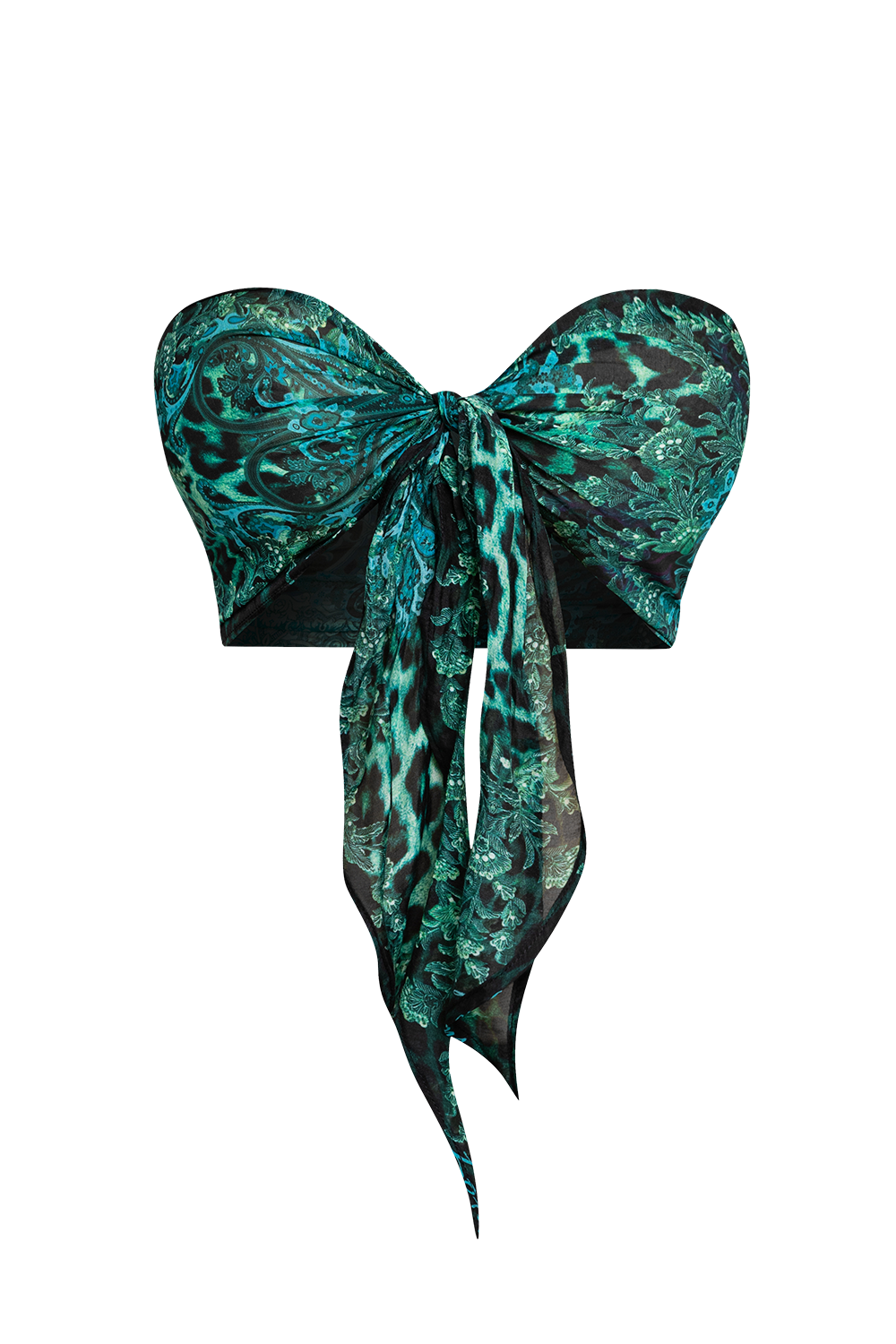 SILK VISCOSE PAREO AND SCARF SET - LEO NEON GREEN